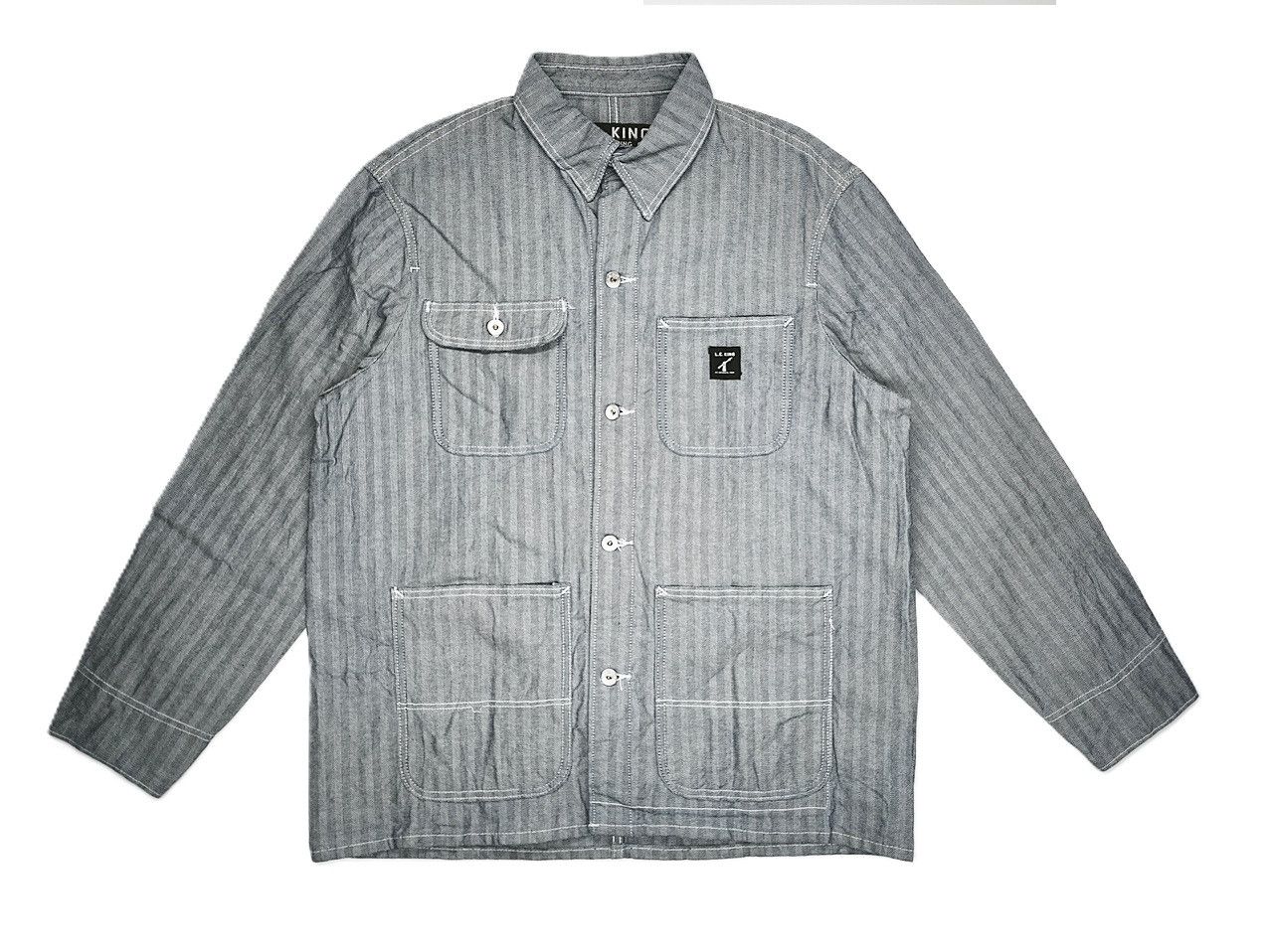 L.C. KING fisher stripe denim chore coat USA made
