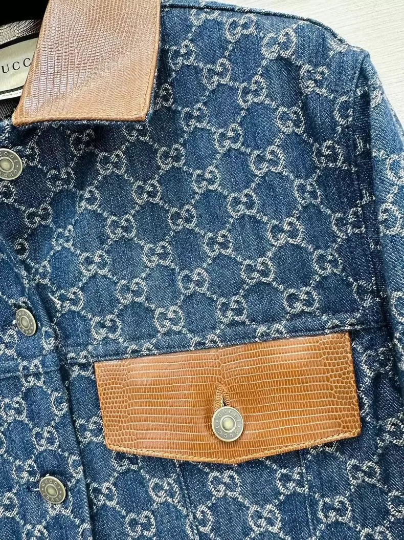 Gucci Gucci Size 38 Leather collar full logo jacket 2503-Nextarro Size US XXS / EU 40 - 3 Thumbnail
