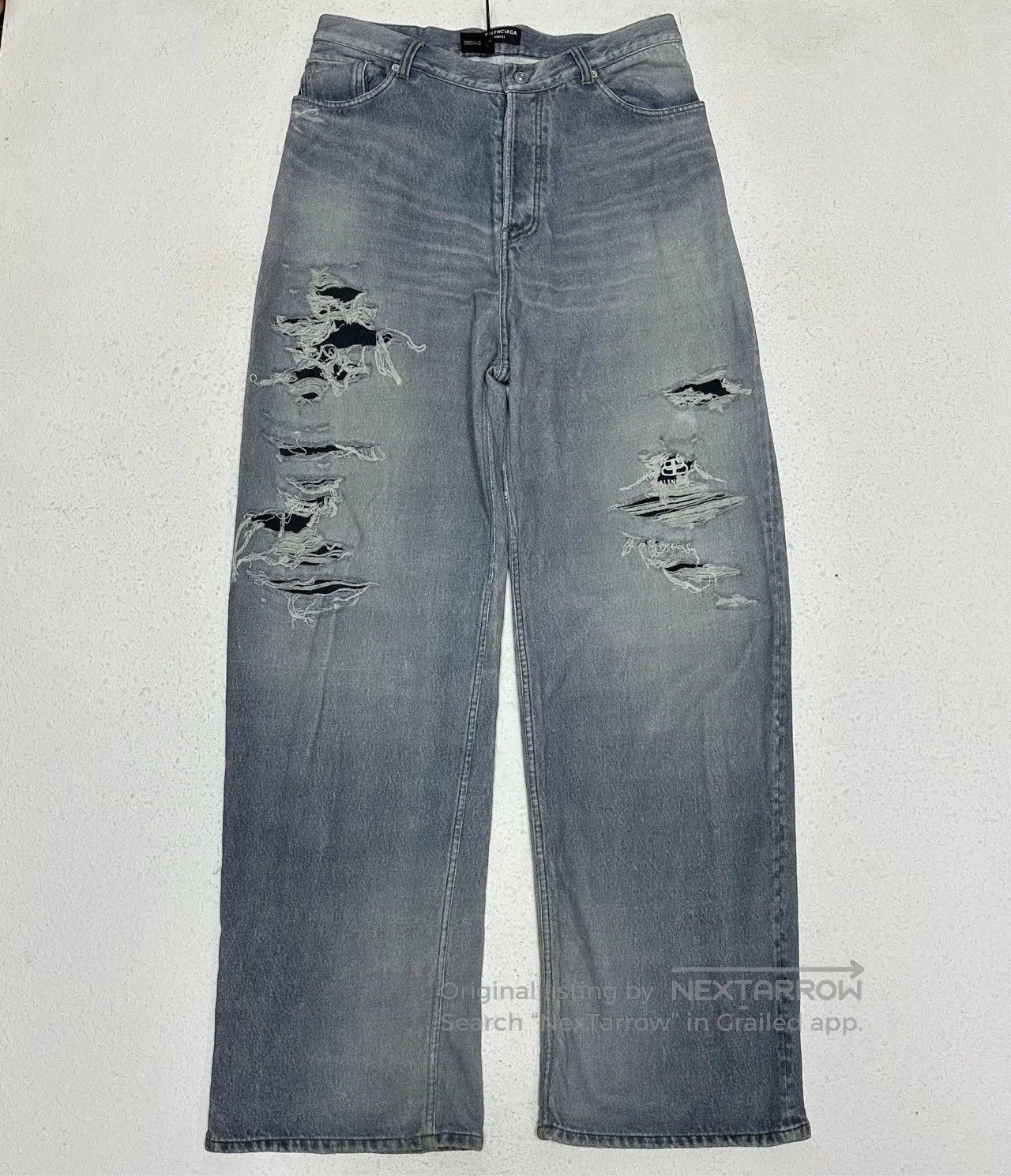 Balenciaga balenciaga 3d printed distressed cotton pants. Size US 26 / EU 42 - 1 Thumbnail