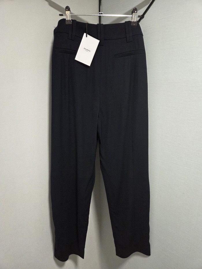 Balmain BALMAIN NAVY BLUE TAPERED LEG TROUSERS Size 28" / US 6 / IT 42 - 7 Thumbnail