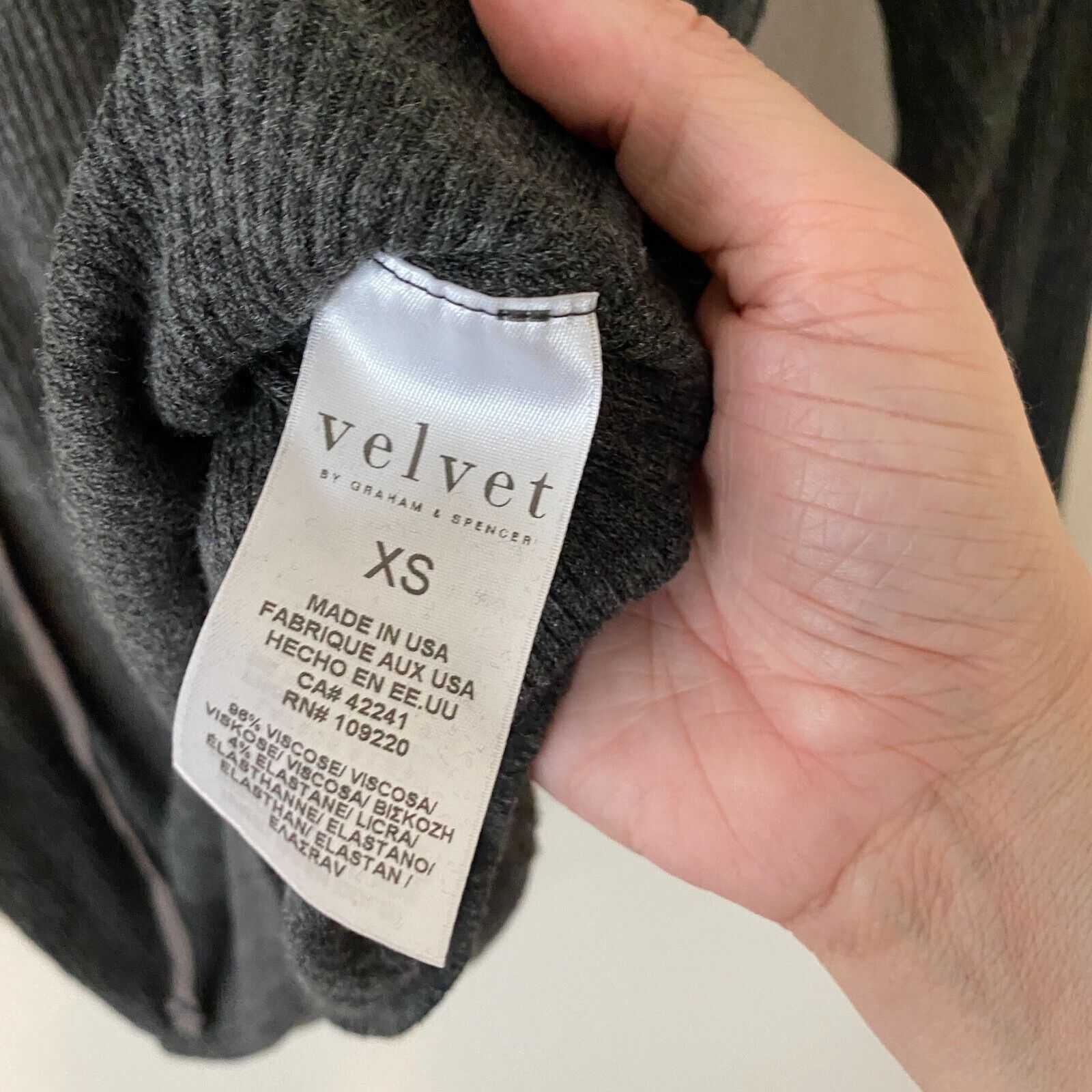Other VELVET Graham & Spencer Gray Laceup VFront Long Sleeve Top Size XS / US 0-2 / IT 36-38 - 7 Thumbnail