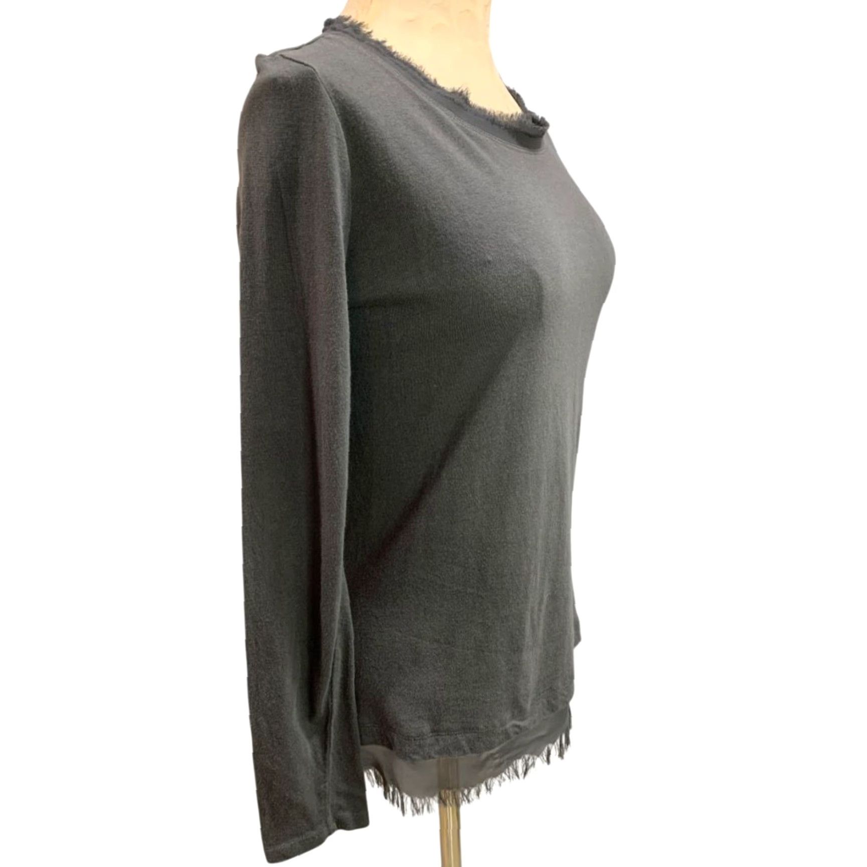 Logo 7 LOGO Lori Goldstein Gray Knit Shirt Long Sleeve T-Shirt Womens M Medium Spin Size M / US 6-8 / IT 42-44 - 2 Thumbnail