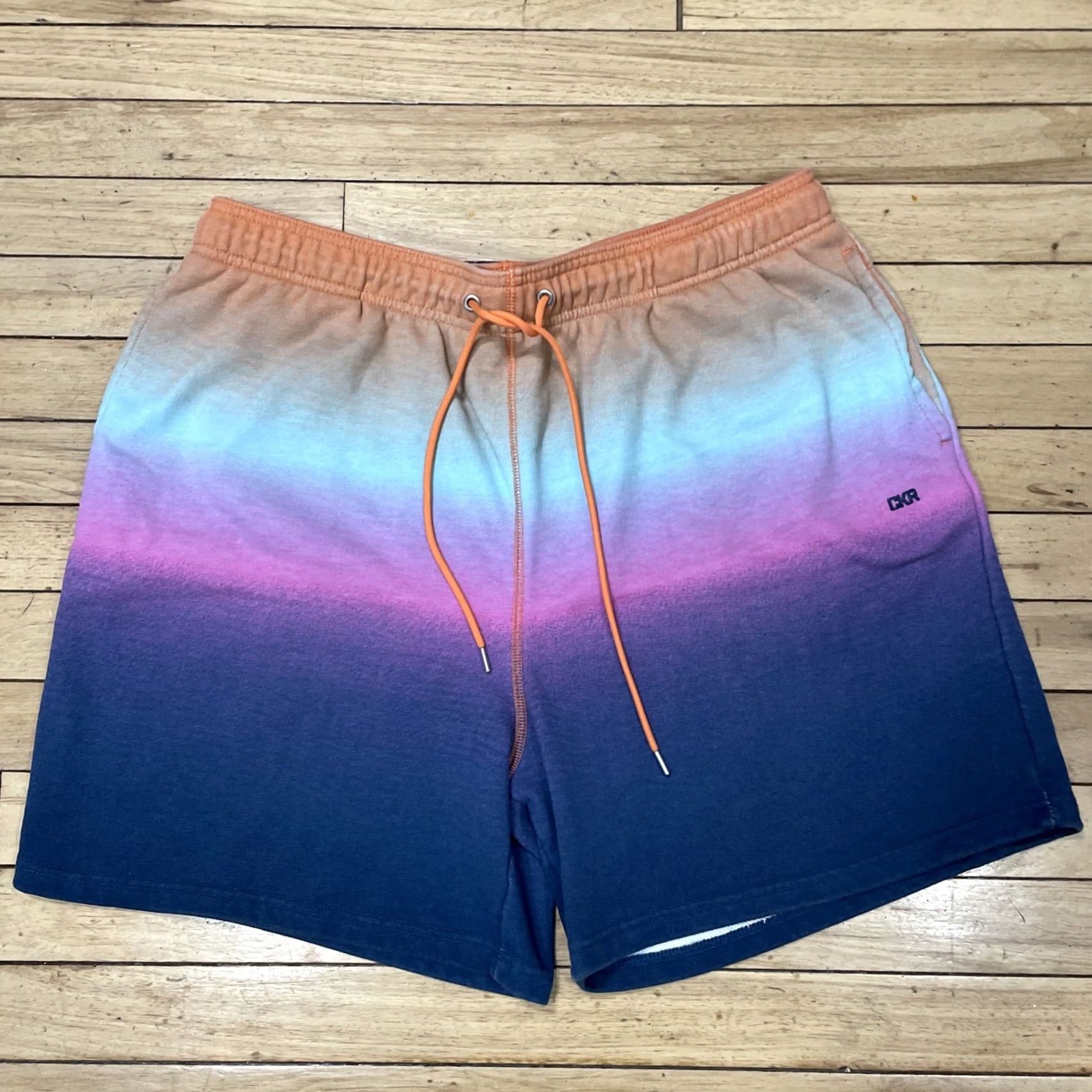 Vintage LCKR Shorts Men 2X Drawstring Stretch Pastel Orange Purple Gradient Sweatshorts Size US 39 - 2 Thumbnail