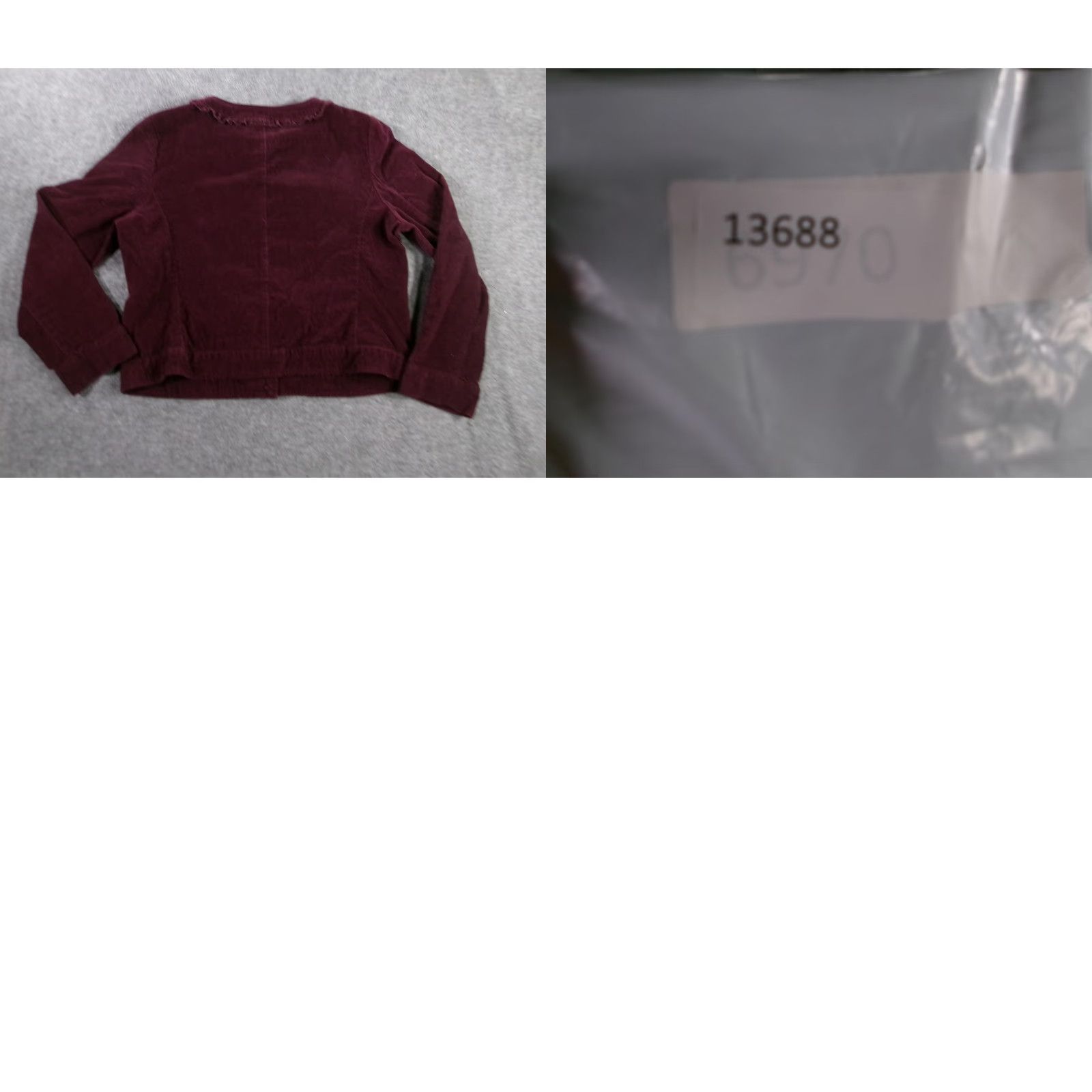 Sandro Sandro Corduroy Jacket Womens Medium Maroon Ruffled Boho Chic Casual Fall Spring Layering Snap Size M / US 6-8 / IT 42-44 - 8 Thumbnail