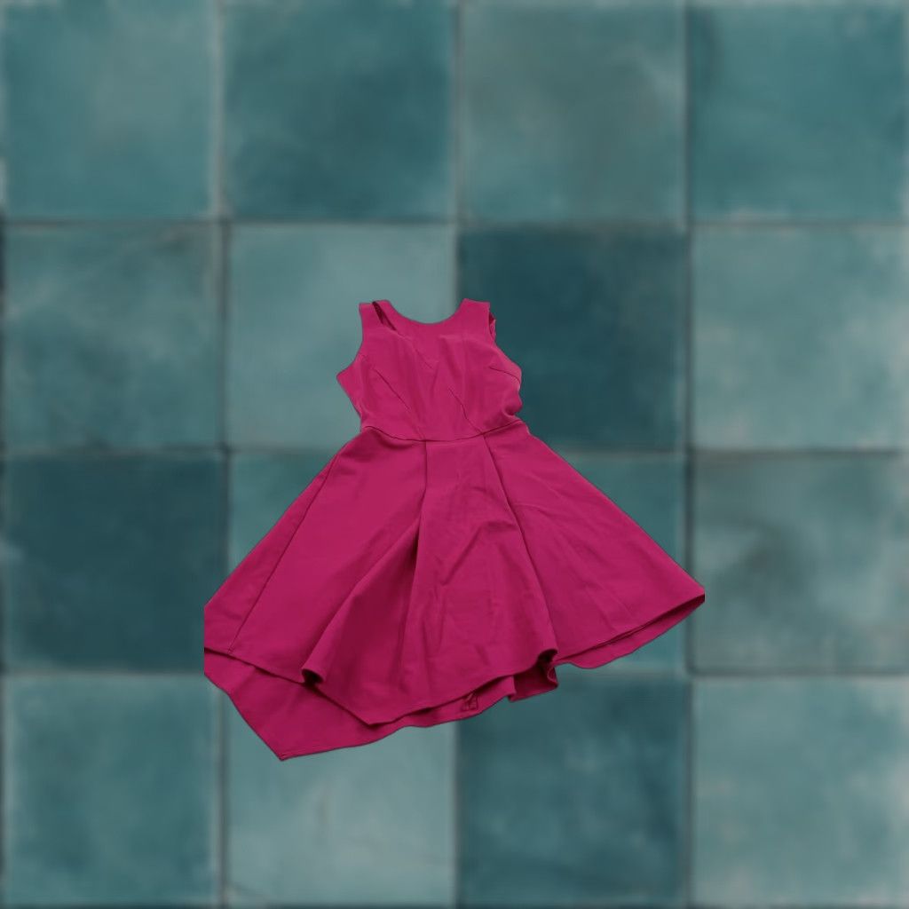Vintage Adelyn Rae Dress Womens Small Magenta Pink Fit & Flare Skater High Low Pleated Size S / US 4 / IT 40 - 1 Thumbnail