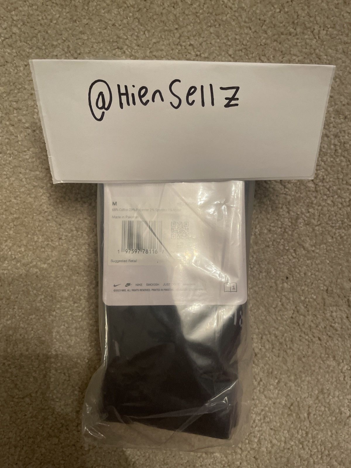 Jordan Brand × Supreme MEDIUM Supreme®/Jordan® Crew Socks (2 Pack) BLACK ONLY Size ONE SIZE - 2 Thumbnail