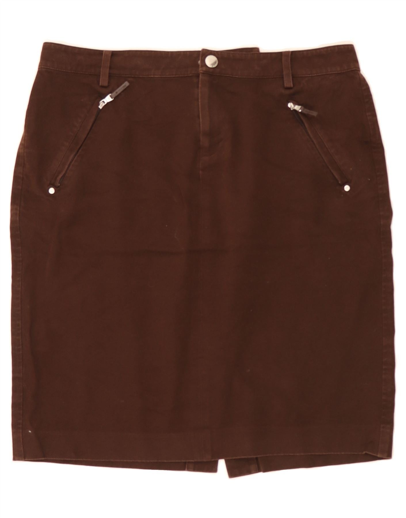 Ralph Lauren Womens Straight Skirt US 8 Medium W32 Brown Cotton Size 27" / US 4 / IT 40 - 1 Thumbnail