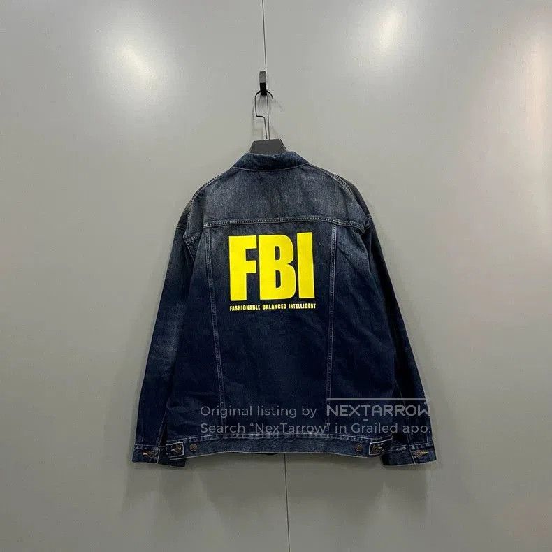 Balenciaga Balenciaga Back FBI Print Denim Jacket. Size US XS / EU 42 / 0 - 2 Thumbnail