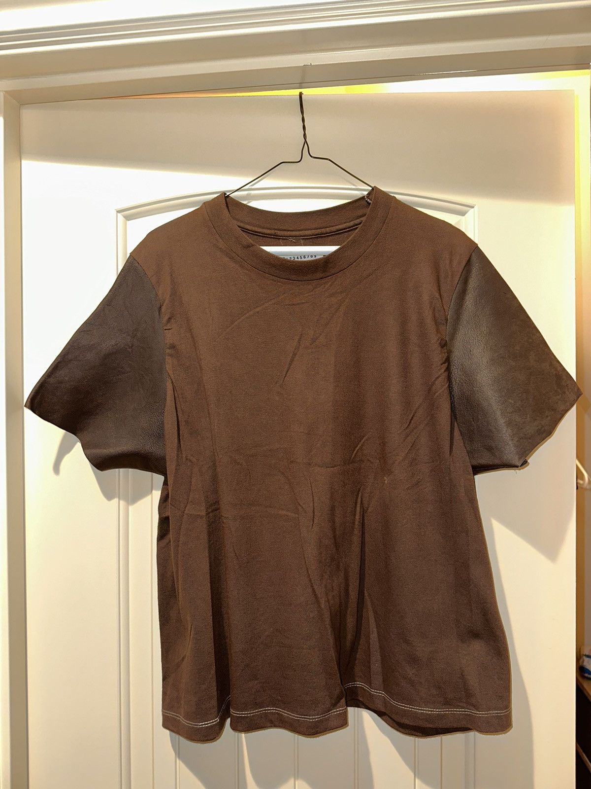 Maison Margiela Maison Margiela Artisnal Leather Sleeve Shirt Size US L / EU 52-54 / 3 - 1 Thumbnail