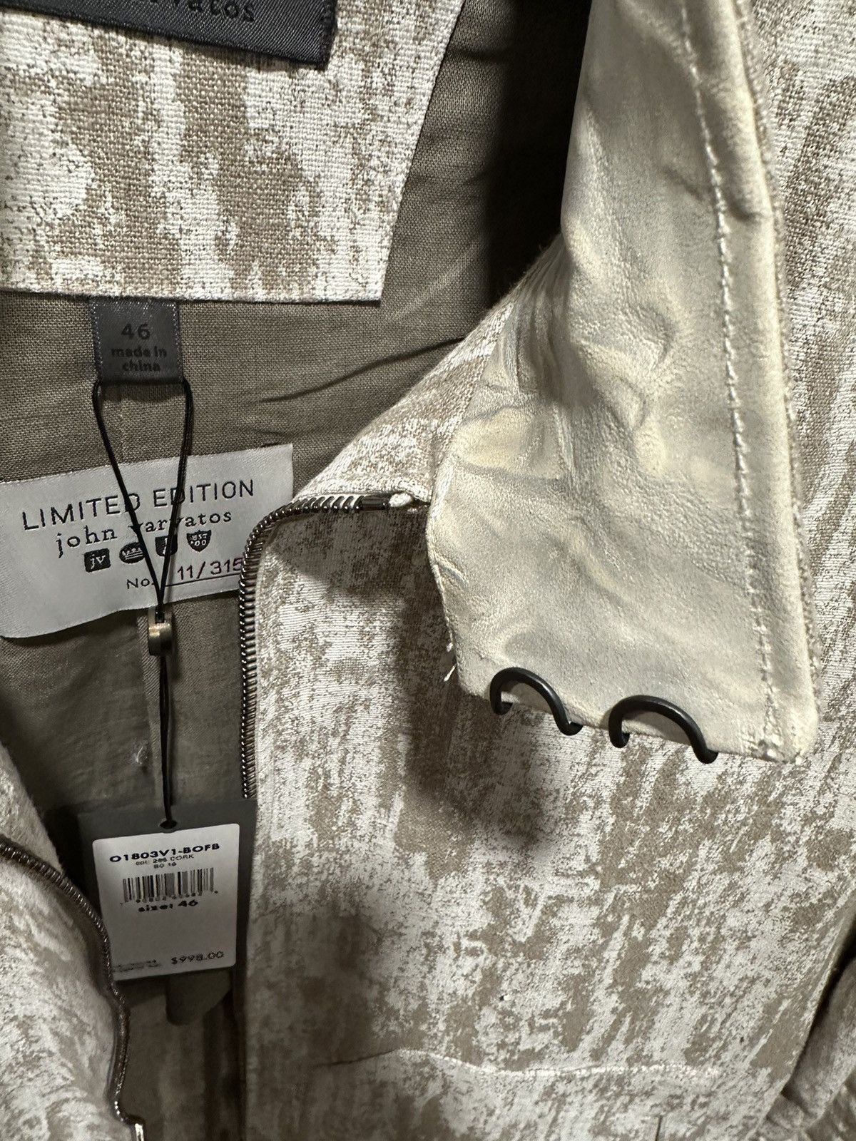 John Varvatos #’d Limited edition JV cork painted linen jacket Size US S / EU 44-46 / 1 - 6 Thumbnail