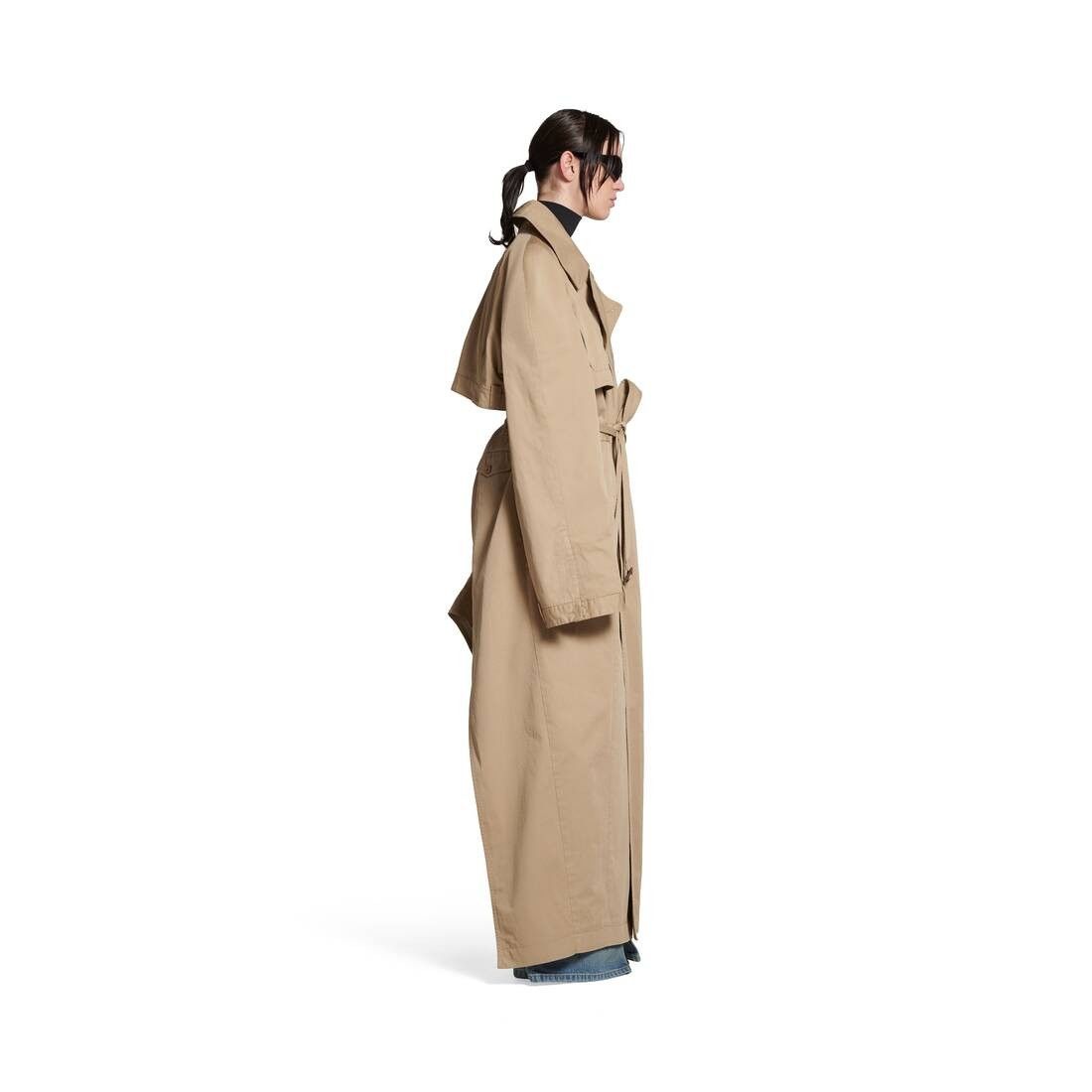 Balenciaga o1tr1nto1125 Maxi Deconstructed Trench Coat in Dark Beige Size M / US 6-8 / IT 42-44 - 3 Thumbnail