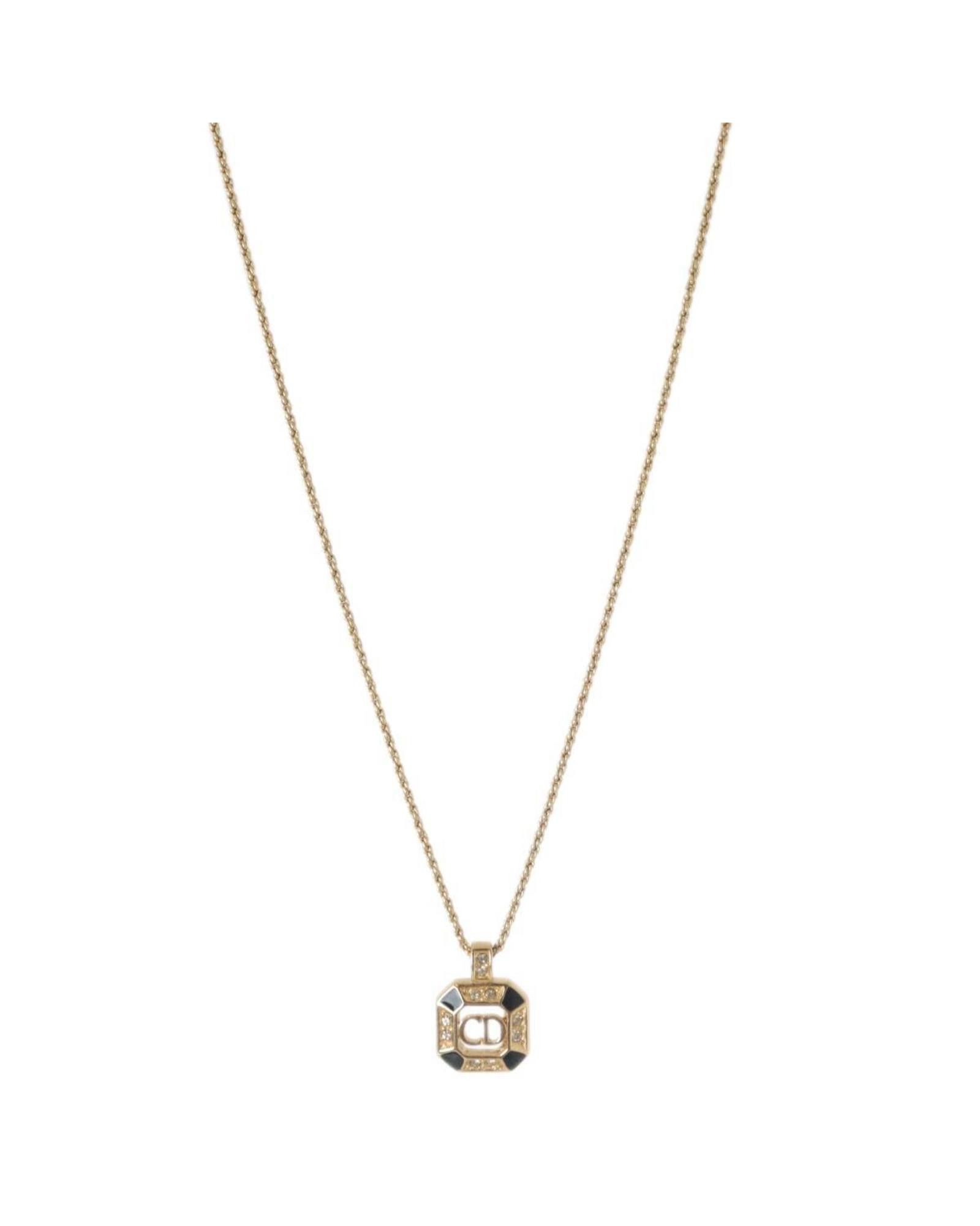 image of Dior Gold Metal Pendant Necklace, Women's