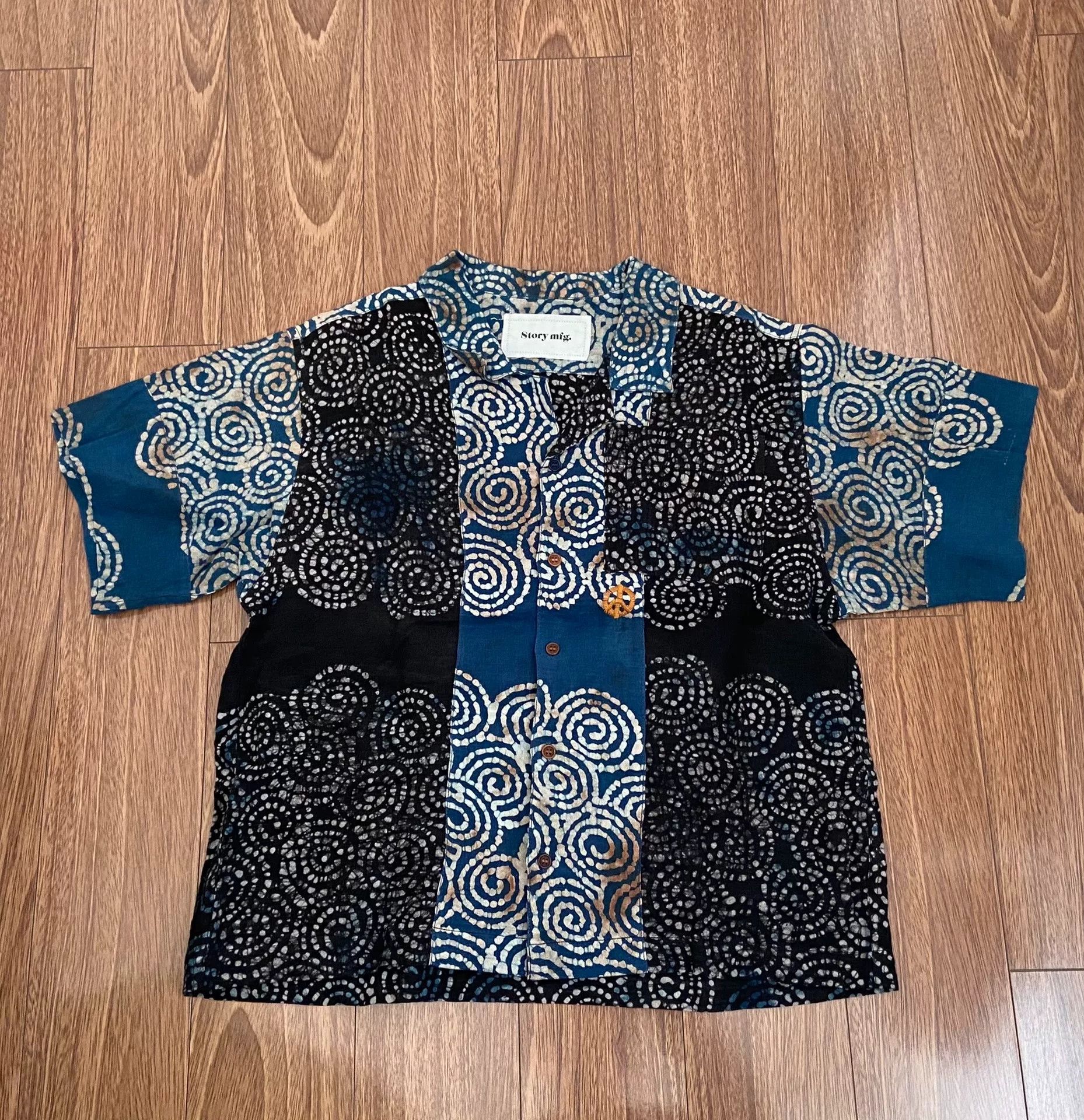 Story Mfg. STORY MFG Indigo Bandana Short-Sleeve Shirt Size US S / EU 44-46 / 1 - 1 Thumbnail