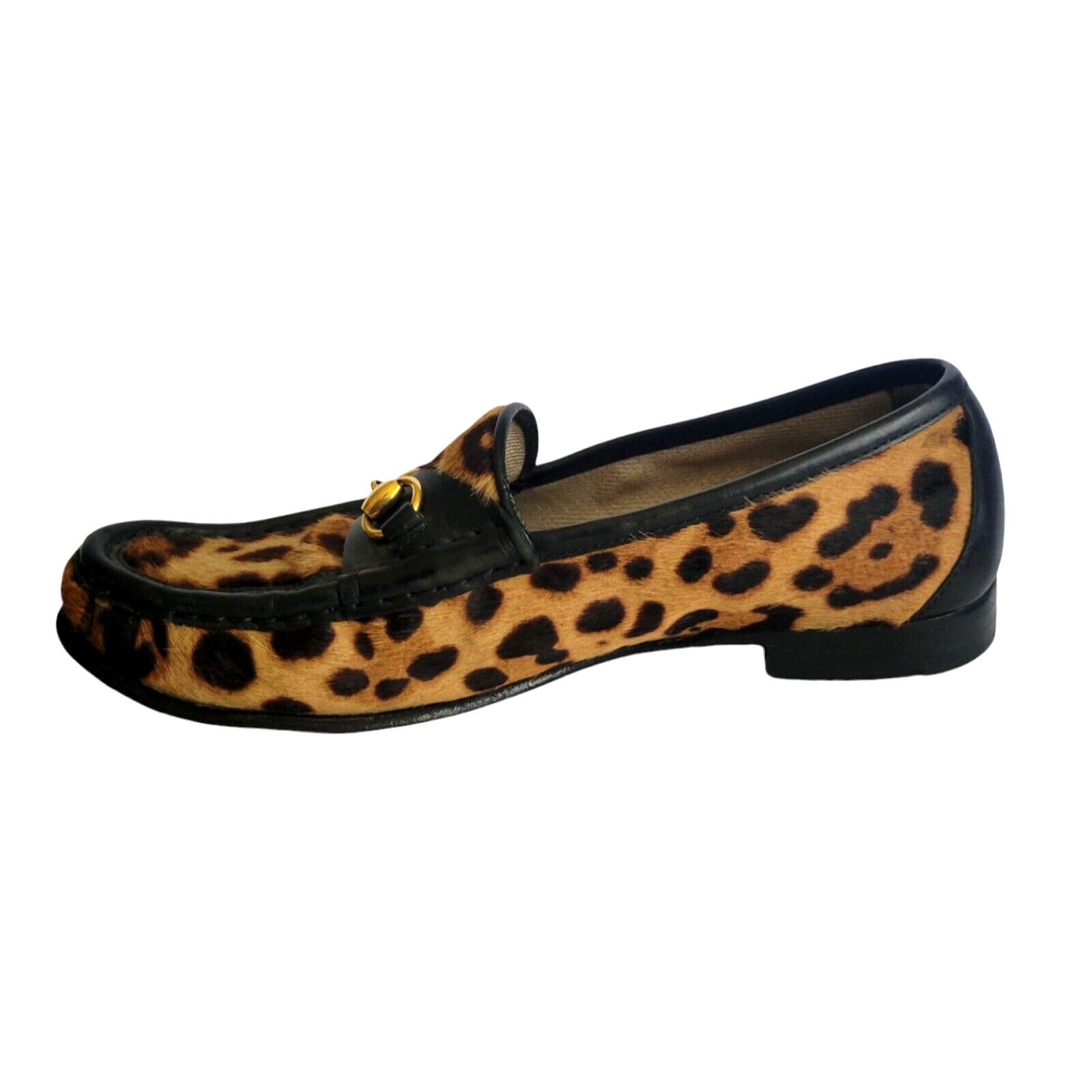 Gucci GUCCI Black Brown Calf Hair Animal Print Loafers Made Italy Size US 5.5 / IT 35.5 - 2 Thumbnail