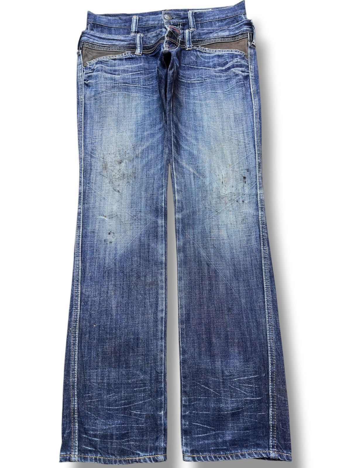 Kapital Vintage Antgauge Double Waist Grunge Denim Size US 31 - 1 Thumbnail