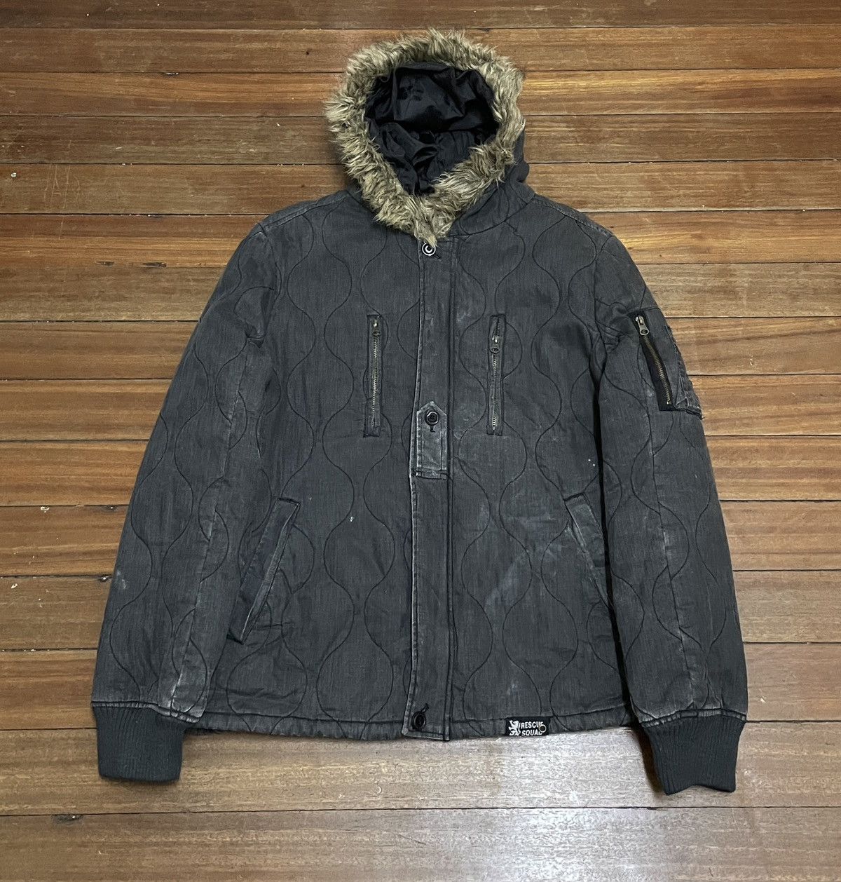 Japanese Brand Rare Design Vintage Firemen Rescue Squad Fur Jacket 2000s Size US L / EU 52-54 / 3 - 1 Thumbnail