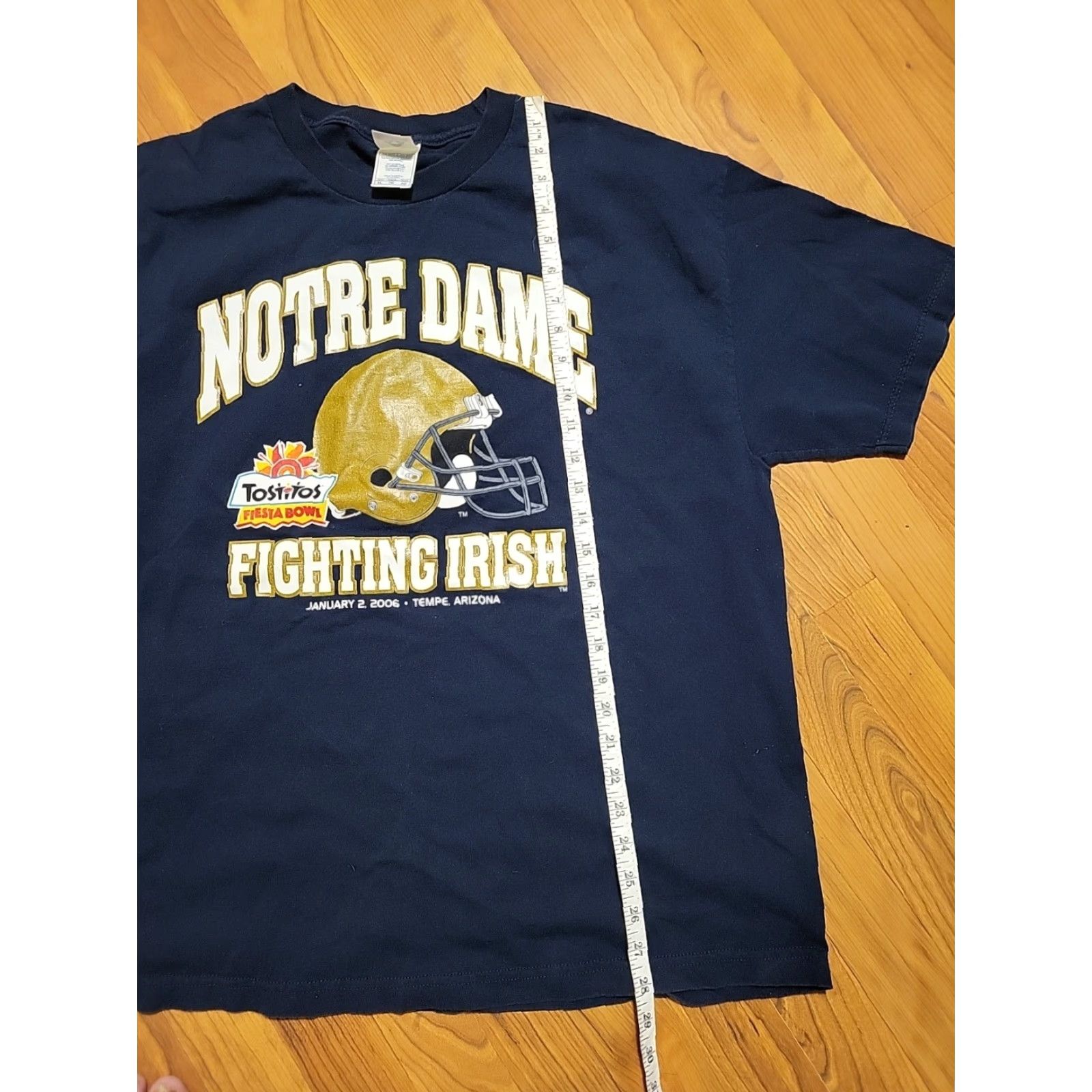 AAA VINTAGE Fighting Irish Notre Dame T-Shirt XL Blue Crew Neck Short Sleeve Men Regular Cotton 2006 Tostitos Fiesta Bowl Football AAA Size US XL / EU 56 / 4 - 7 Thumbnail