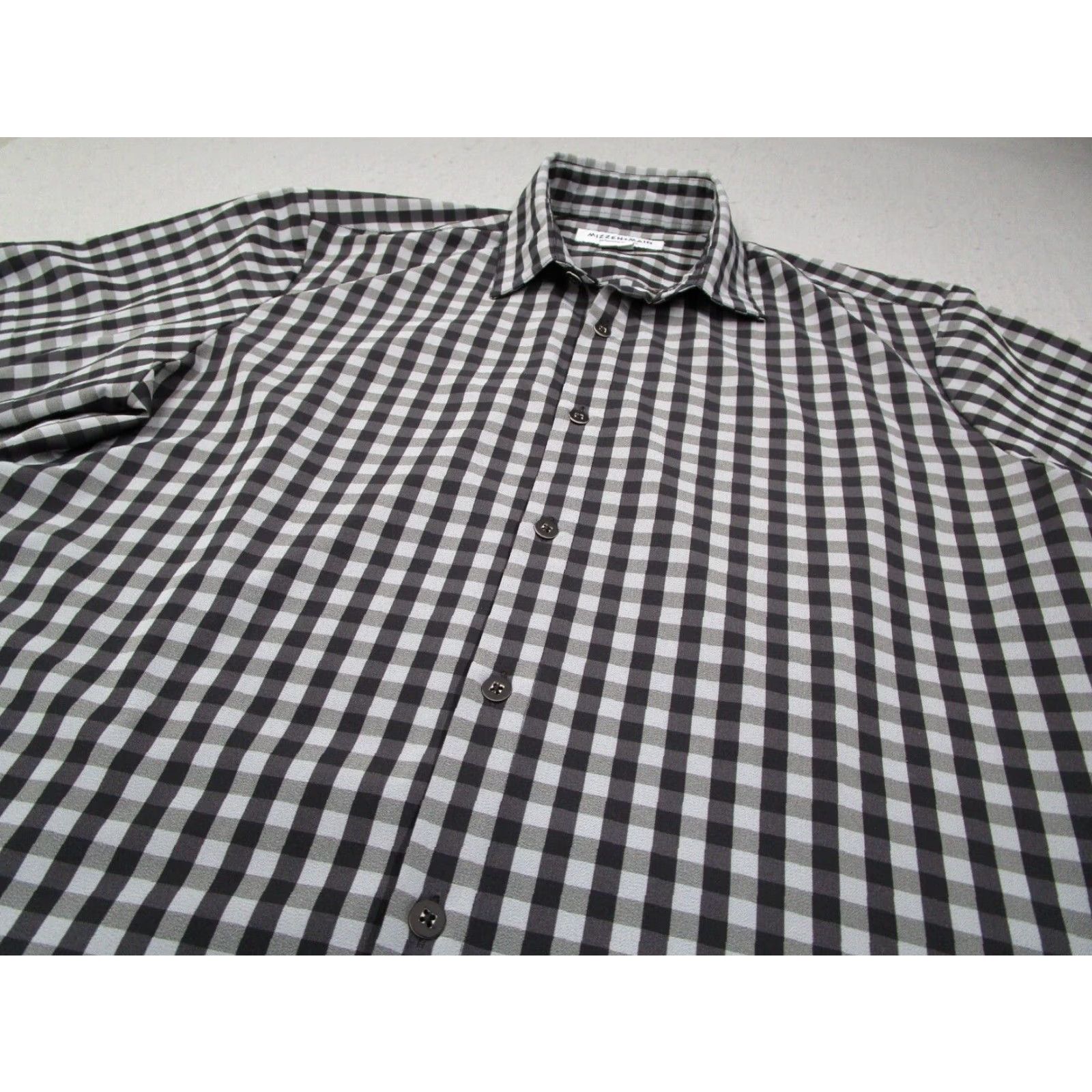 Mizzen+Main Mizzen+Main Shirt Mens M Trim Fit Gray Check Long Sleeve Button Up College? City Preppy Workwear Size US M / EU 48-50 / 2 - 2 Thumbnail