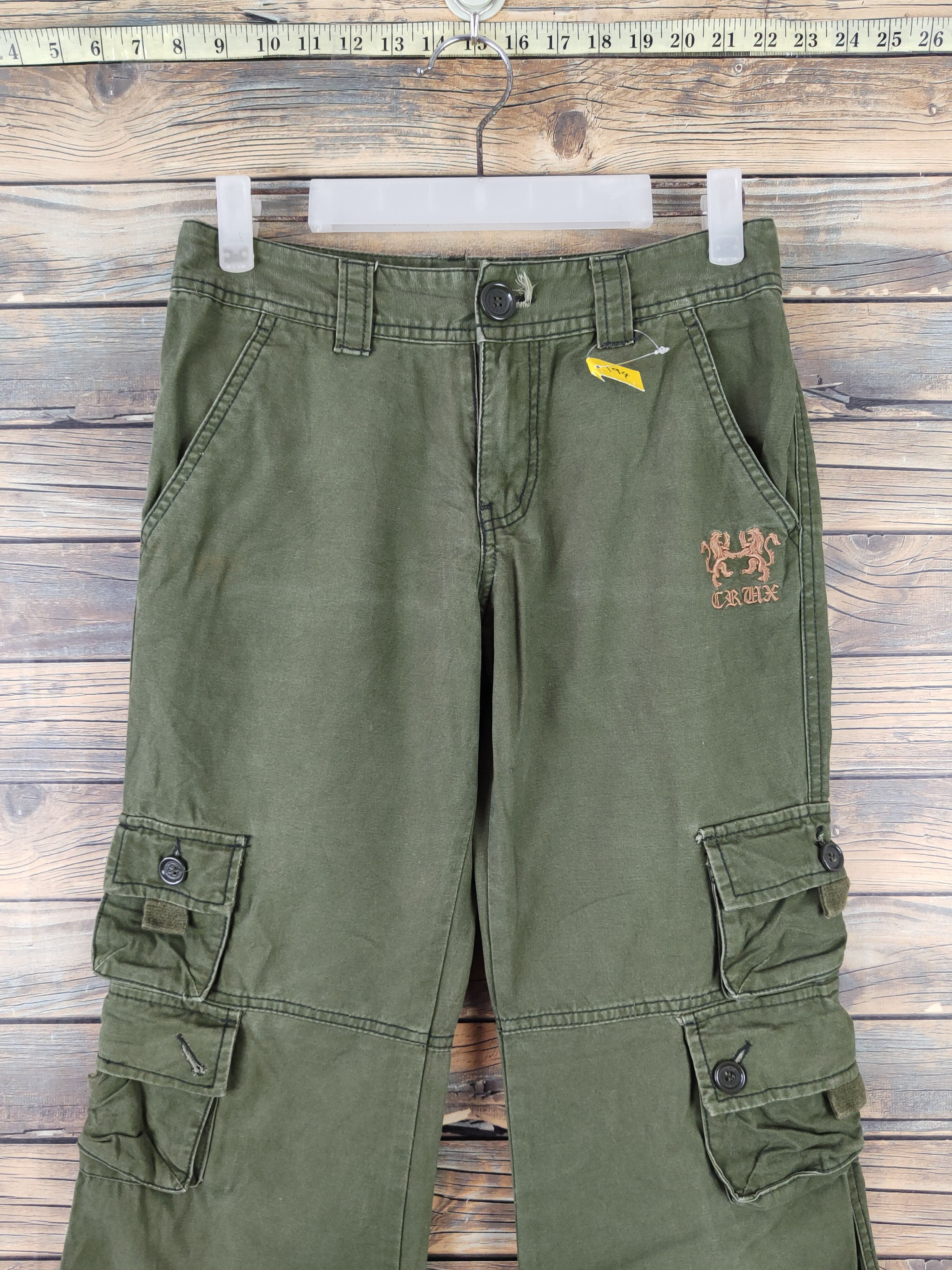 Japanese Brand DLL Crux Green Multipocket Tactical Cargo Pants #194 Size 27" / US 4 / IT 40 - 2 Thumbnail