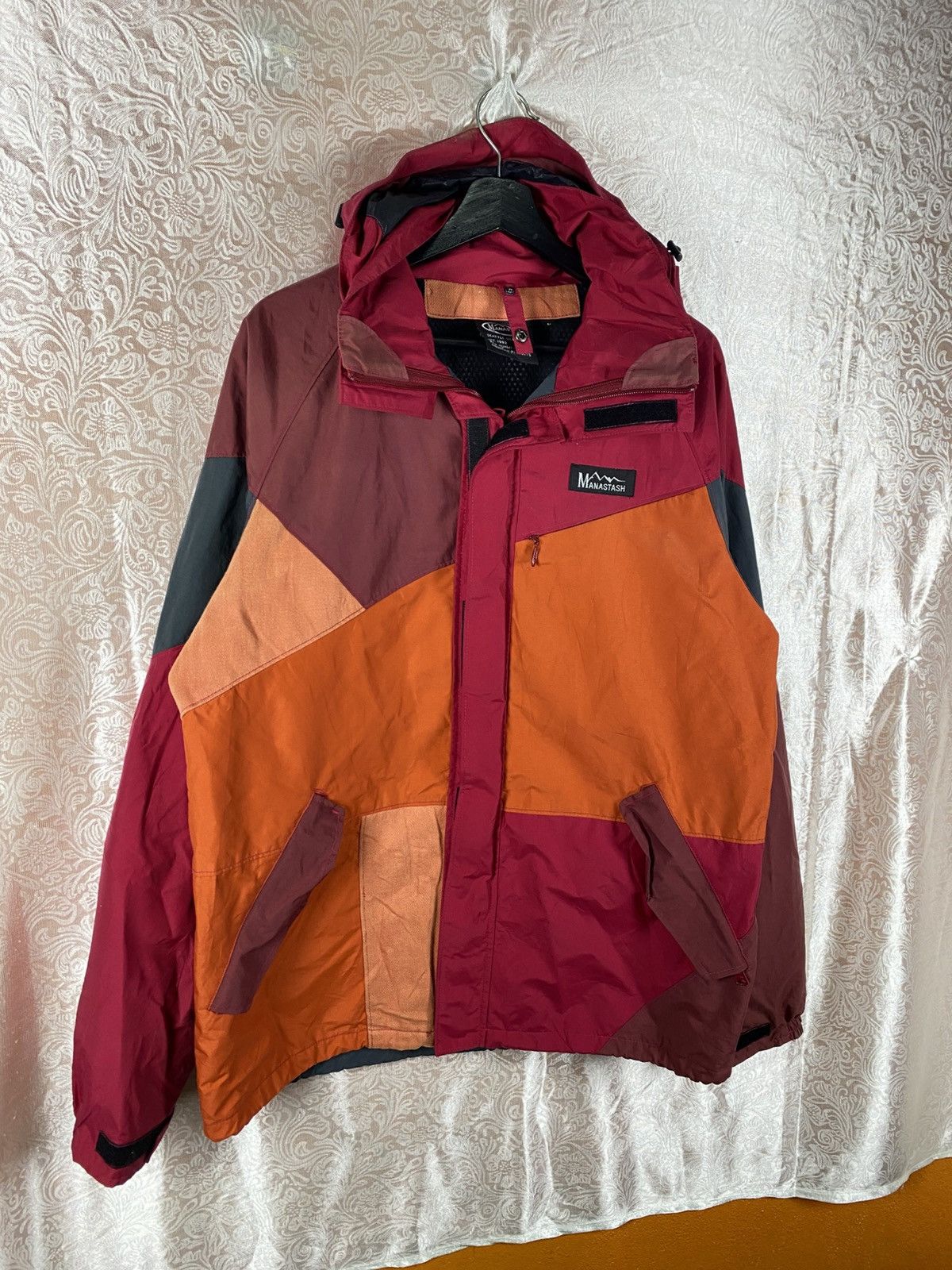 Manastash Manastash Colorblock Outdoor Red Orange Hood Mountain Parka Size US L / EU 52-54 / 3 - 5 Thumbnail