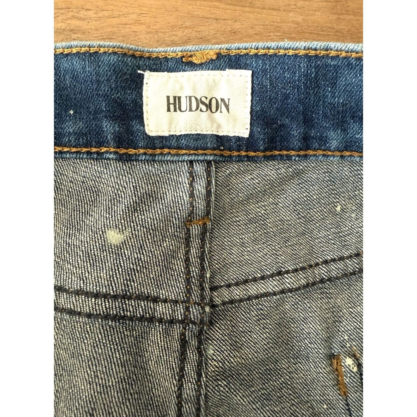 Hudson Hudson Blake Jeans Mens 36 Slim Straight Blue Splatter Size US 36 / EU 52 - 3 Thumbnail