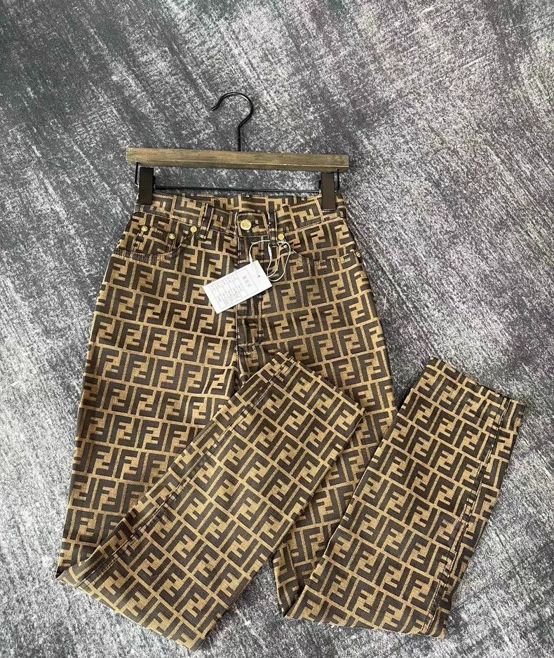 Fendi Fendi Monogram Colorblock Casual Pants - dmc Size US 26 / EU 42 - 1 Thumbnail
