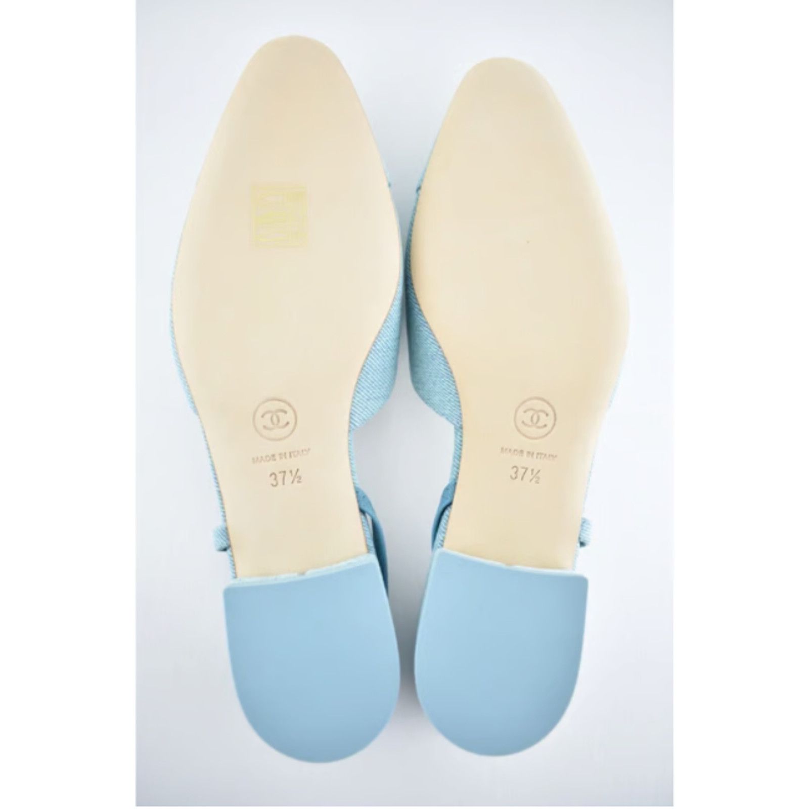 Chanel 21S Denim Mademoiselle Coco Sling Slingback Flat Sandal 37.5 Size US 7.5 / IT 37.5 - 12 Thumbnail