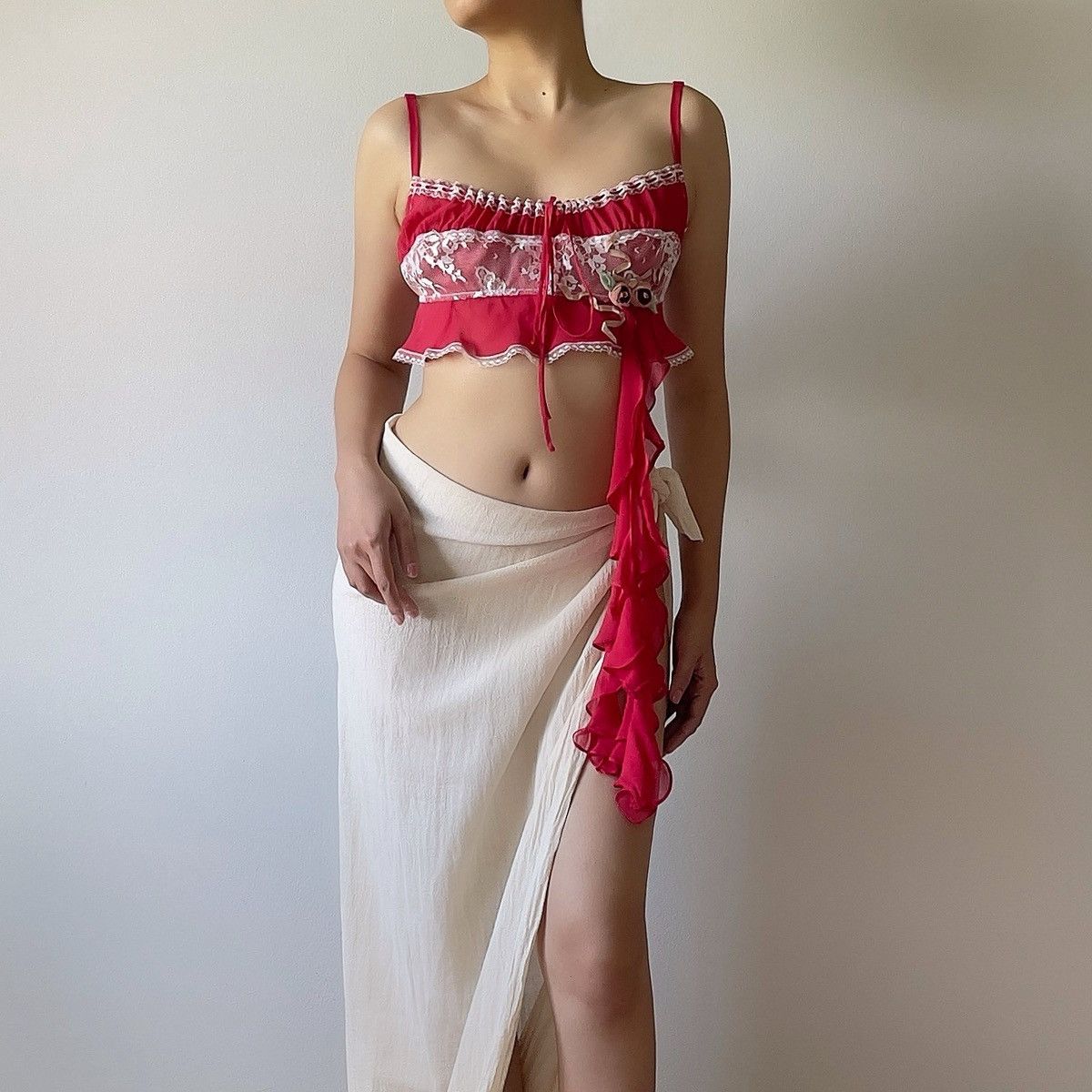 Victoria's Secret Vintage VS Red Silk Camisole (Large) Size L / US 10 / IT 46 - 3 Thumbnail