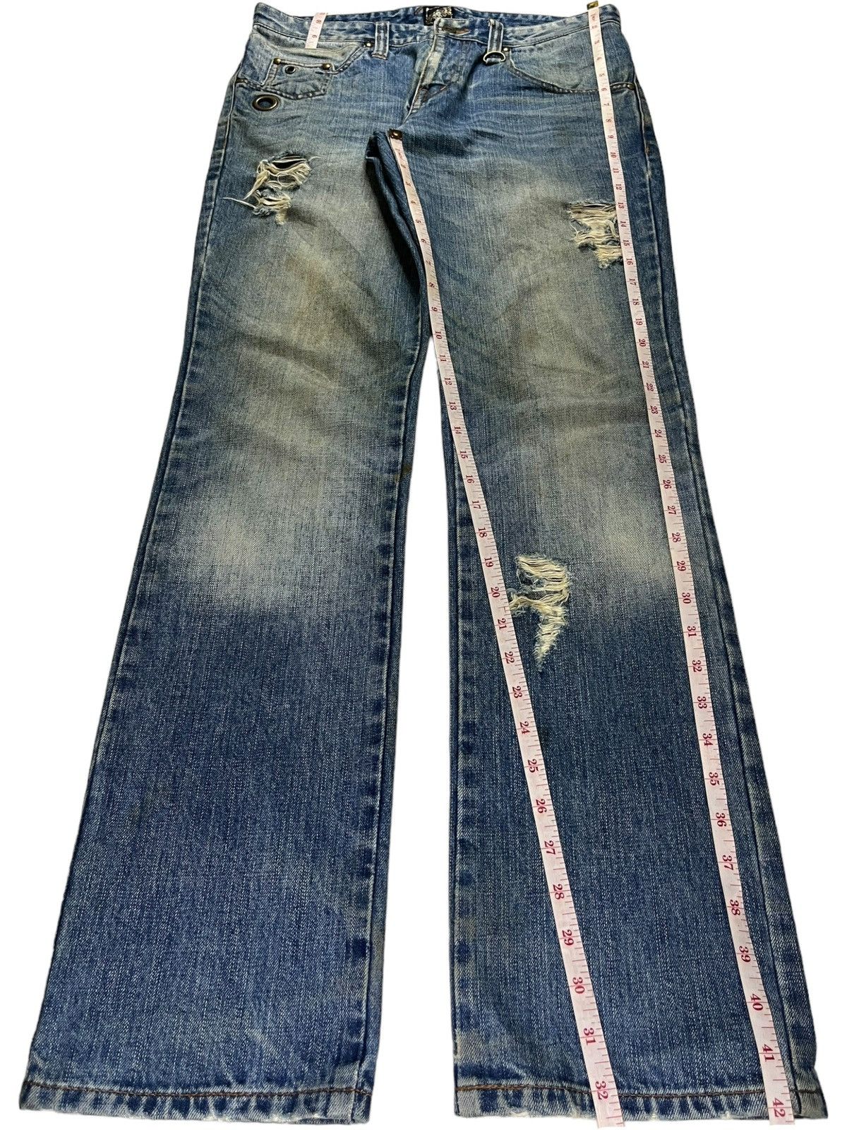 Japanese Brand Vintage Japanese Brand Mud Wash Western Style Ripped Jeans Size US 32 / EU 48 - 14 Thumbnail