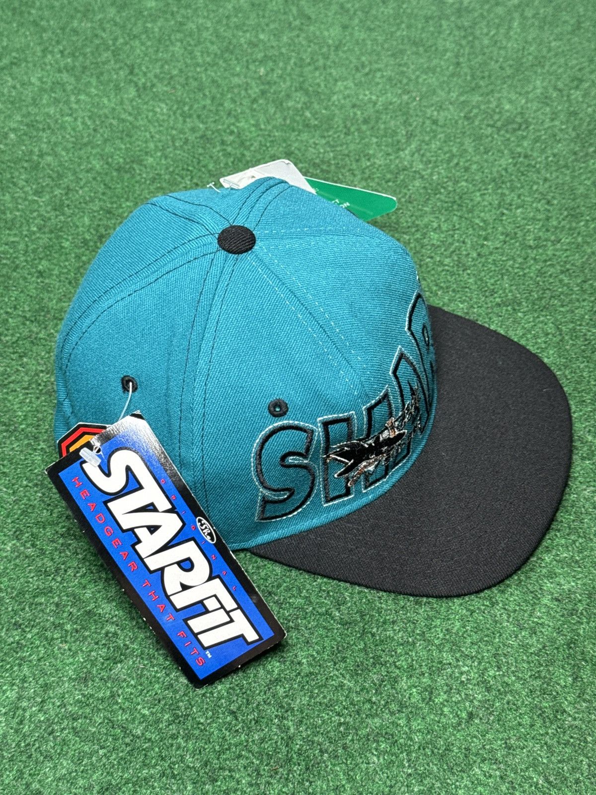 Starter × Vintage Vintage 90s NWT San Jose Sharks Starter Fitted 7-7 3/4 Hat Size ONE SIZE - 3 Thumbnail