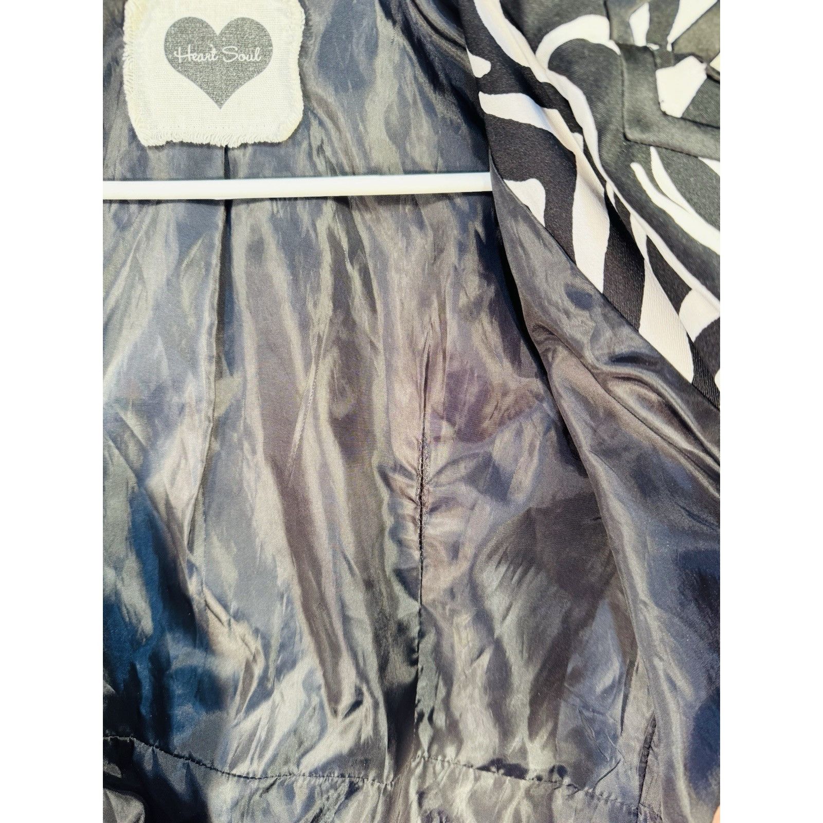 Other Heart Soul Black & White Zebra Stripes Button Up Coat Jacket Size M / US 6-8 / IT 42-44 - 6 Thumbnail