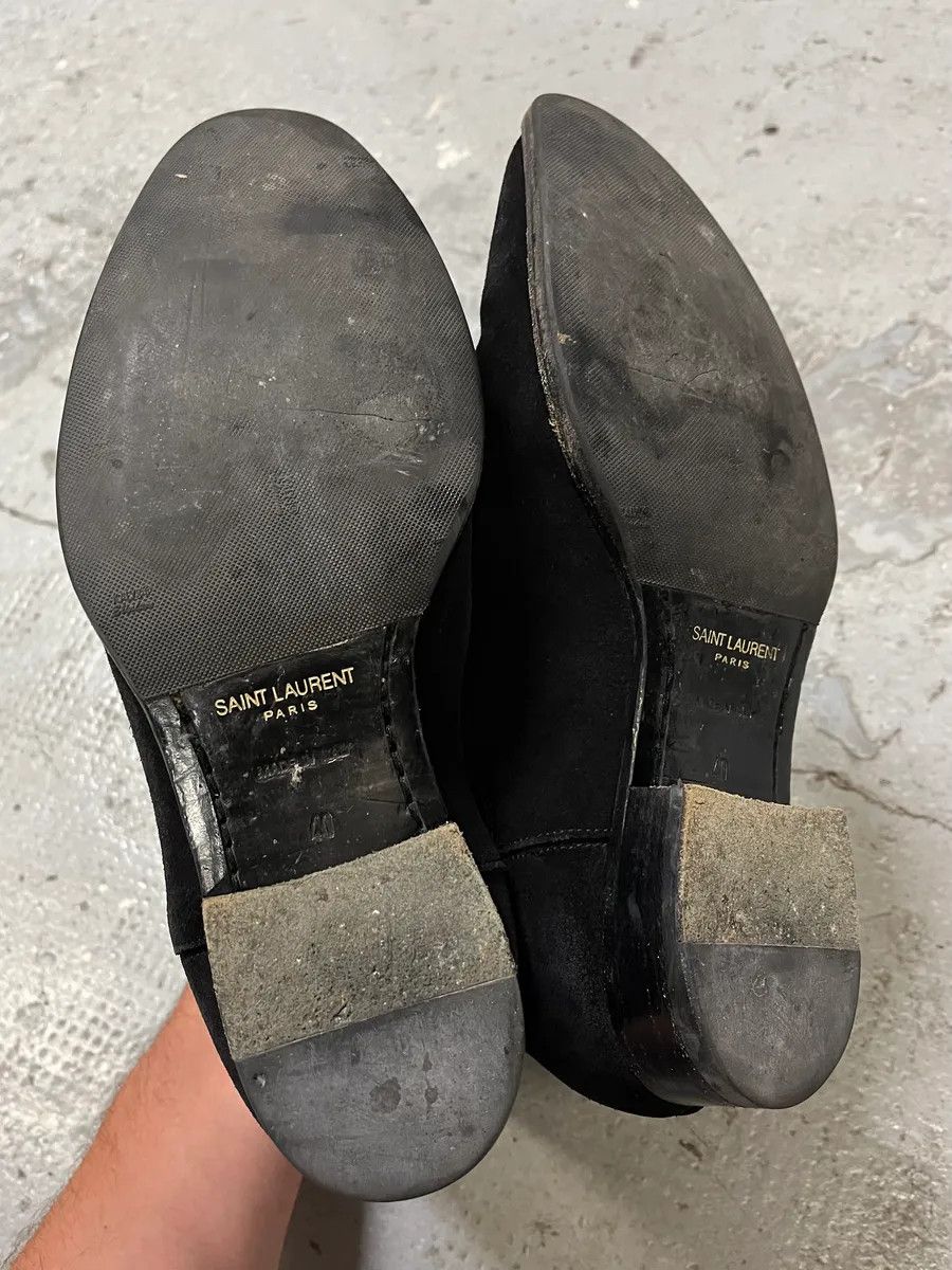 Designer × Saint Laurent Paris × Vintage Saint Laurent Black Suede Leather Ankle Boots Size US 7 / EU 40 - 7 Thumbnail