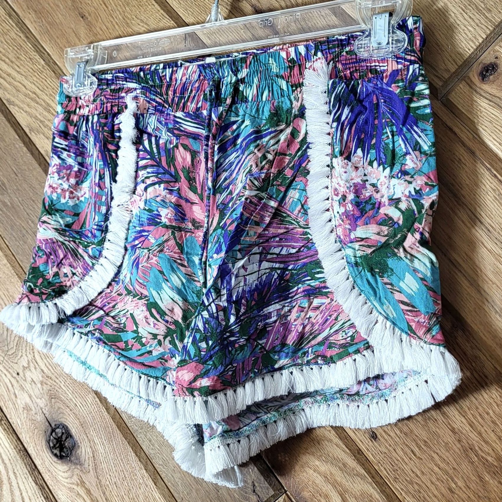 Vintage Hot Kiss Tropical Print Rayon Shorts Womens Size L Size 36" / US 14 / IT 50 - 3 Thumbnail