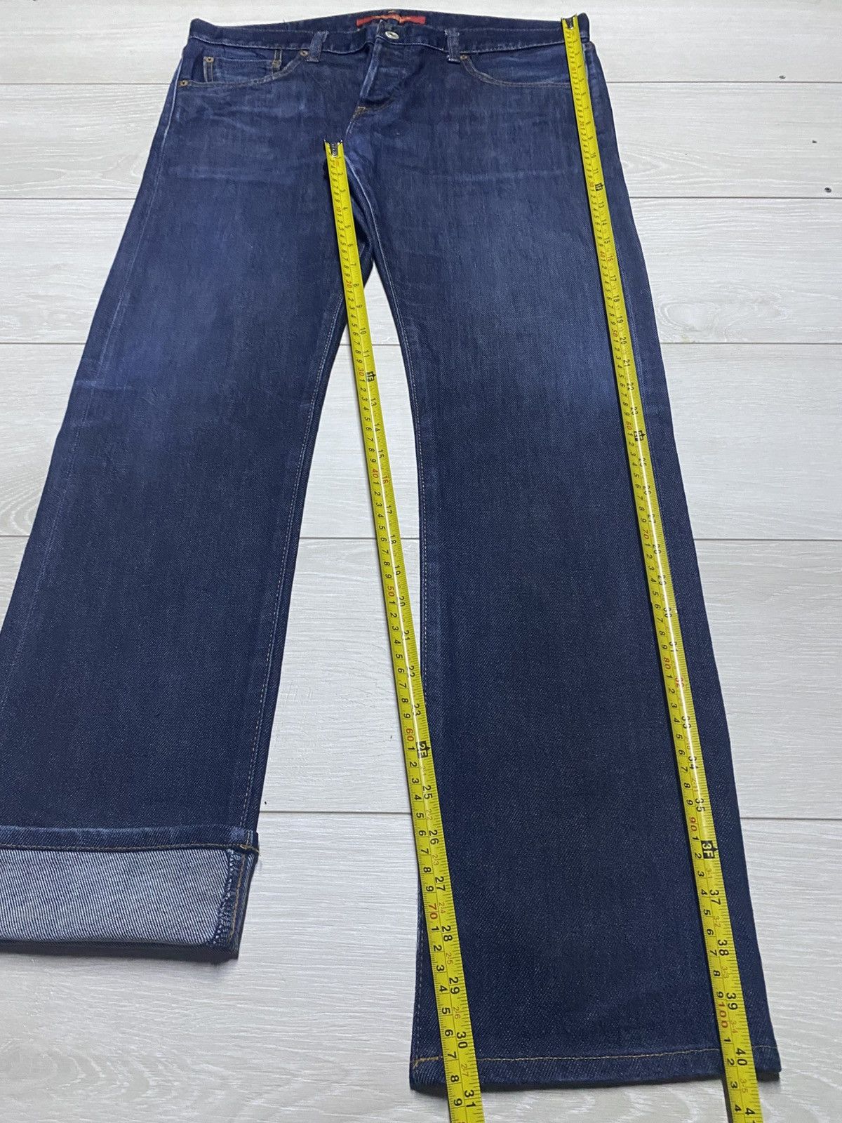Undercover × Uniqlo Vintage Uniqlo Selvedge Blue wash Distressed Slim Fit Jeans Size US 35 - 15 Thumbnail