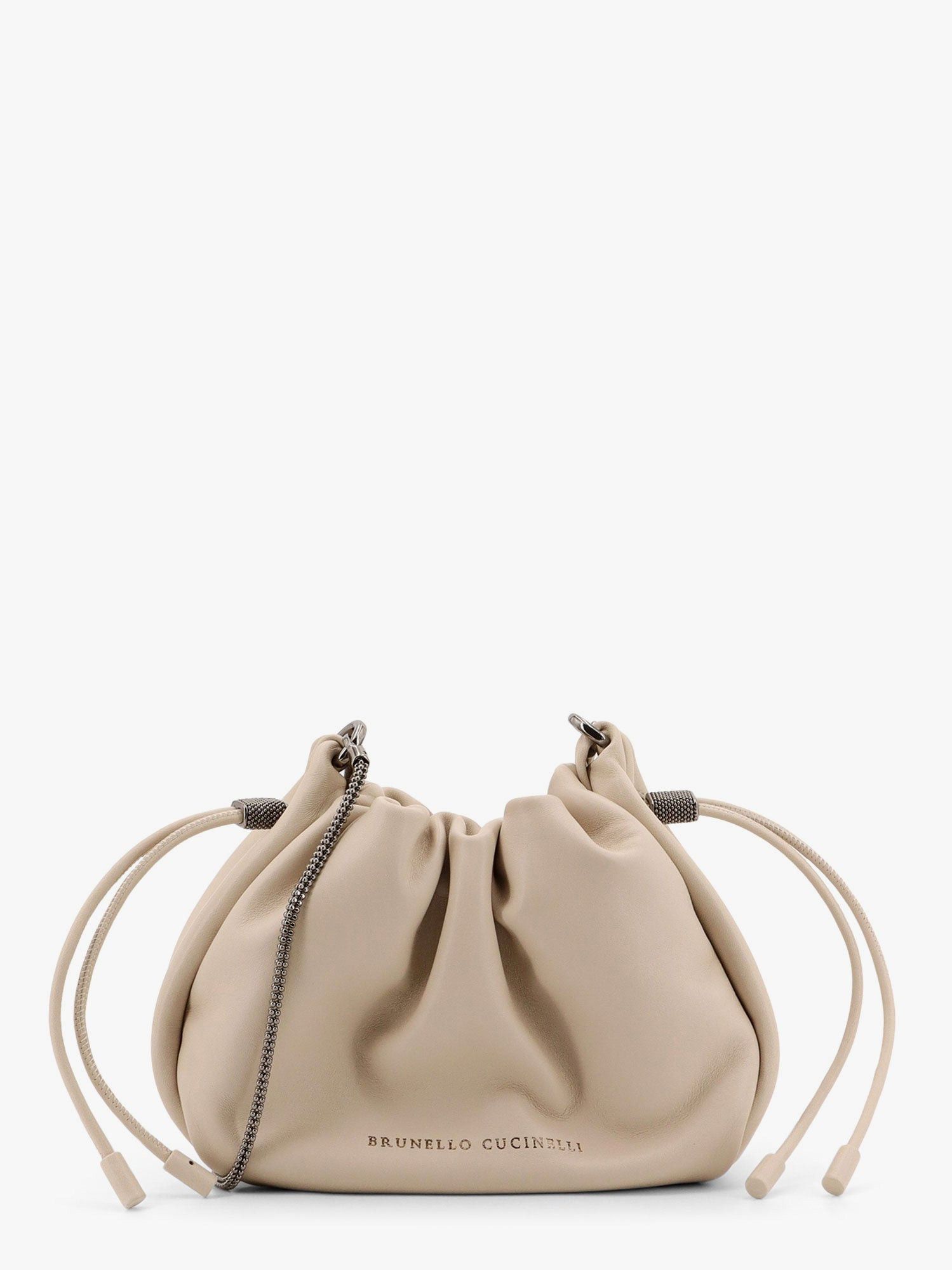 Mellow Mini Bucket Bag In Soft Leather With Precious Chain
