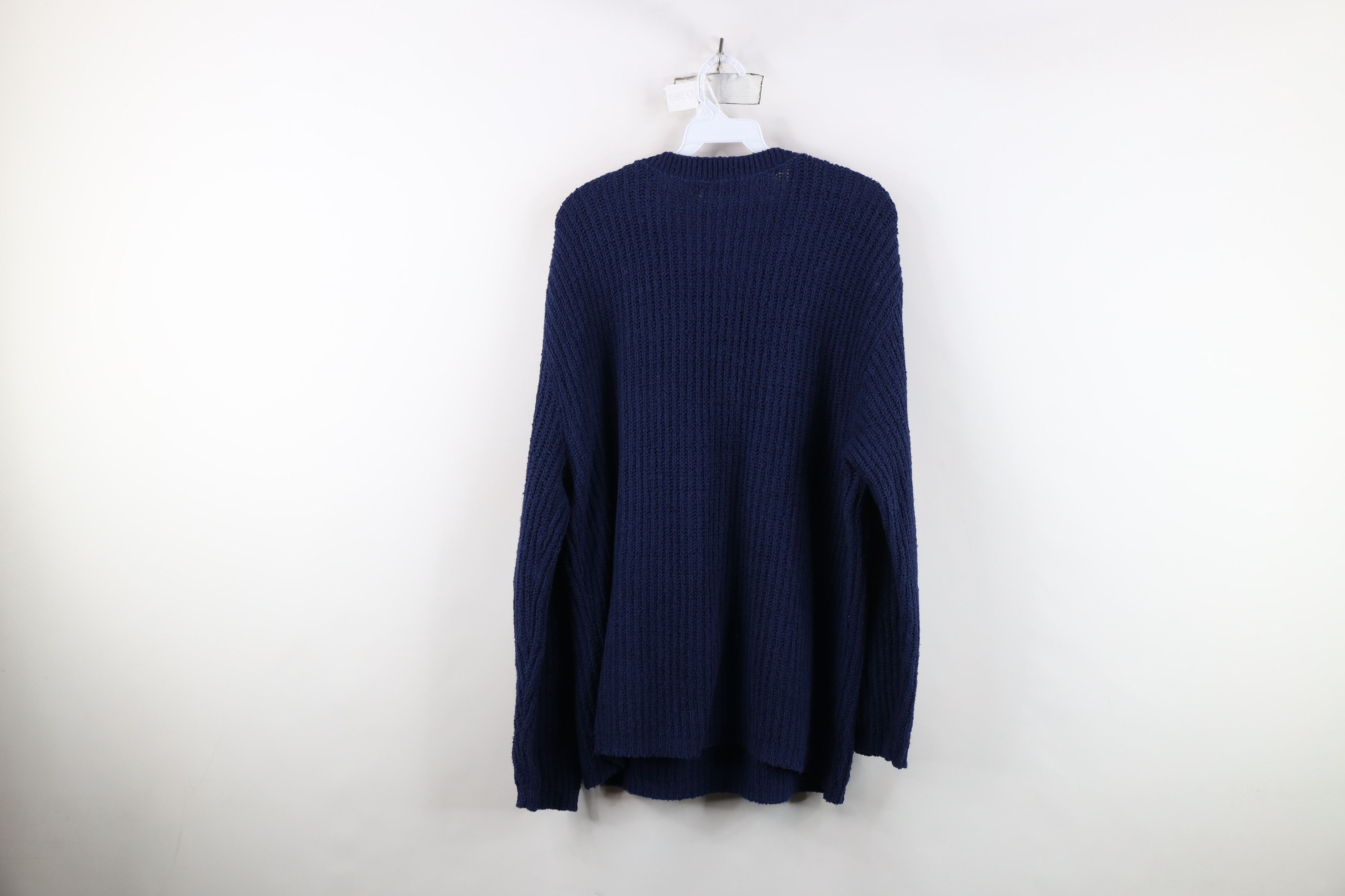 Vintage Vintage 90s Streetwear Chunky Ribbed Knit Sweater Blue USA Size L / US 10 / IT 46 - 6 Thumbnail