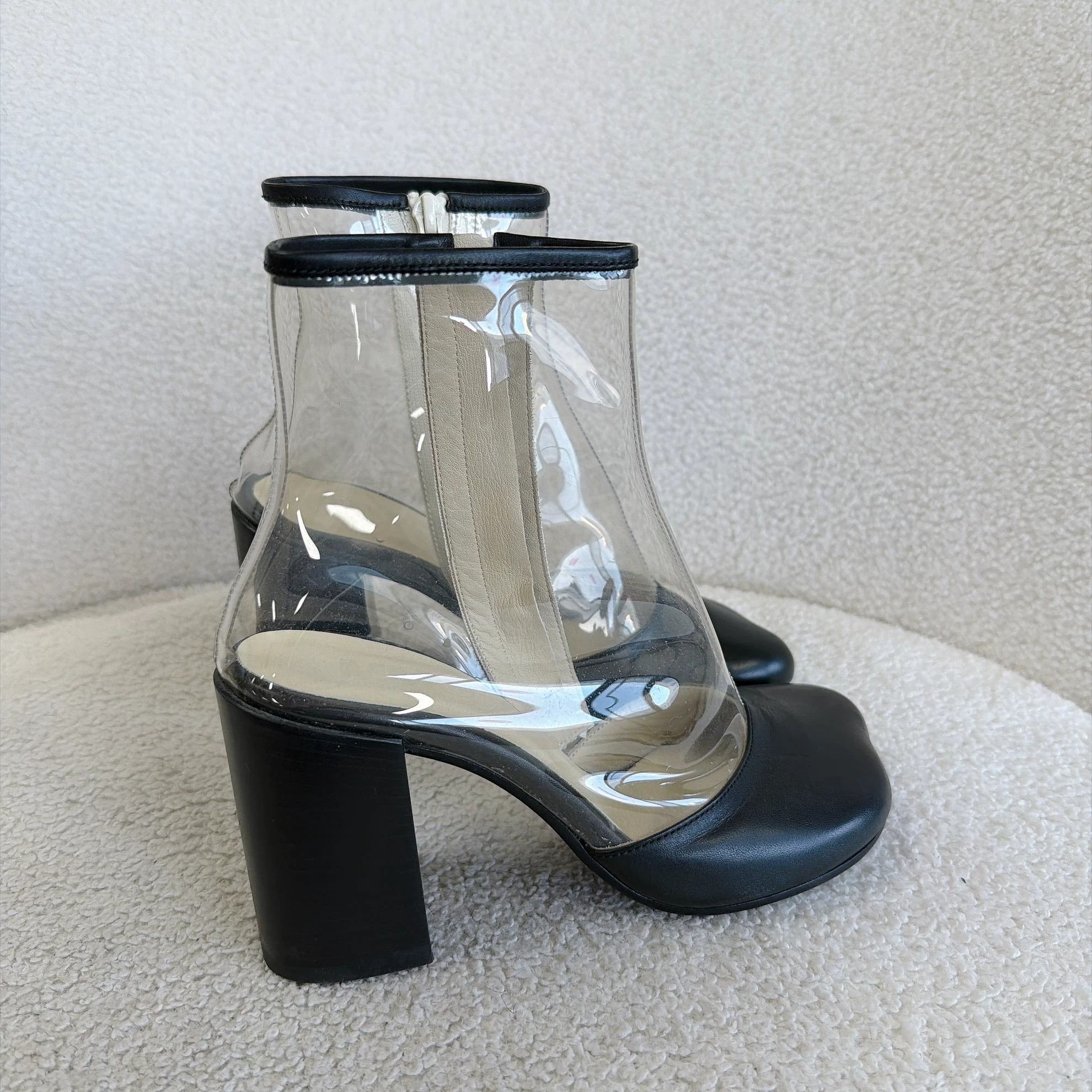 MM6 mm6 Maison Margiela Clear Heeled Ankle Boots 37 Size US 6.5 / IT 36.5 - 3 Thumbnail