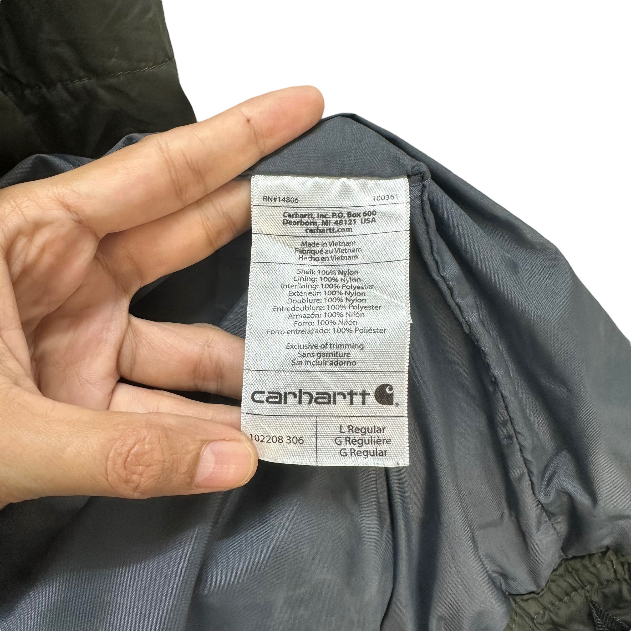 Carhartt TRASHED CARHARTT LIGHT PUFFER JACKET #8028-197 Size US L / EU 52-54 / 3 - 10 Thumbnail