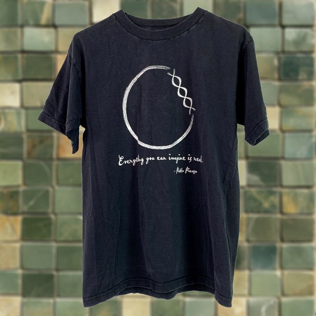 Vintage VINTAGE Bayside T-Shirt Black 100% Cotton Crew Neck Short Sleeve Unisex Adults M Mens Size US M / EU 48-50 / 2 - 1 Thumbnail