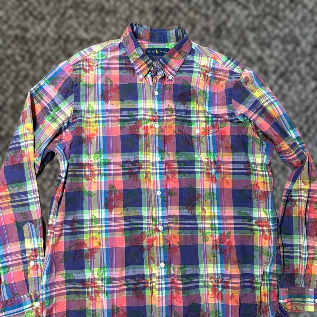 Ralph Lauren Ralph Lauren Shirt Mens XL Floral hawaiian Button Cotton Short Sleeve Blue 52" Chest Casual"} Size US XL / EU 56 / 4 - 1 Thumbnail