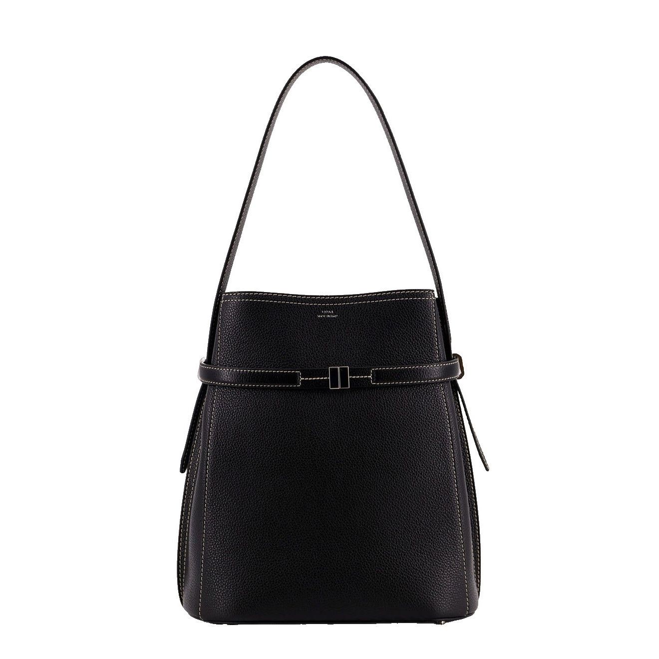 Toteme TOTEME Black Leather Belted Bucket Bag New Size ONE SIZE - 1 Thumbnail