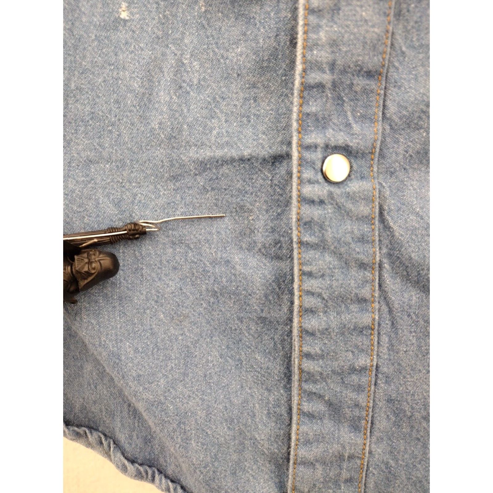 Denime Vintage F.U. Denim Shirt Men’s Medium Western Snap Long Sleeve 90s Blue Size US M / EU 48-50 / 2 - 6 Thumbnail