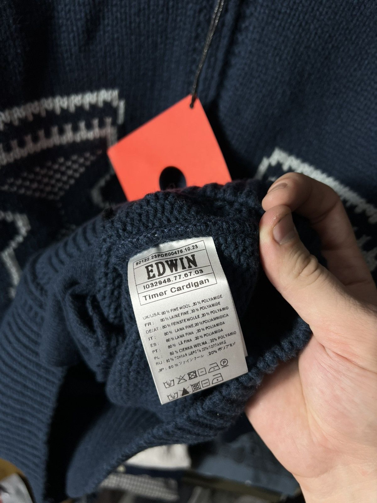 Edwin NWT Edwin x Klasse Wrecks Timer Cardigan Navy Size M Y2K Size US M / EU 48-50 / 2 - 12 Thumbnail