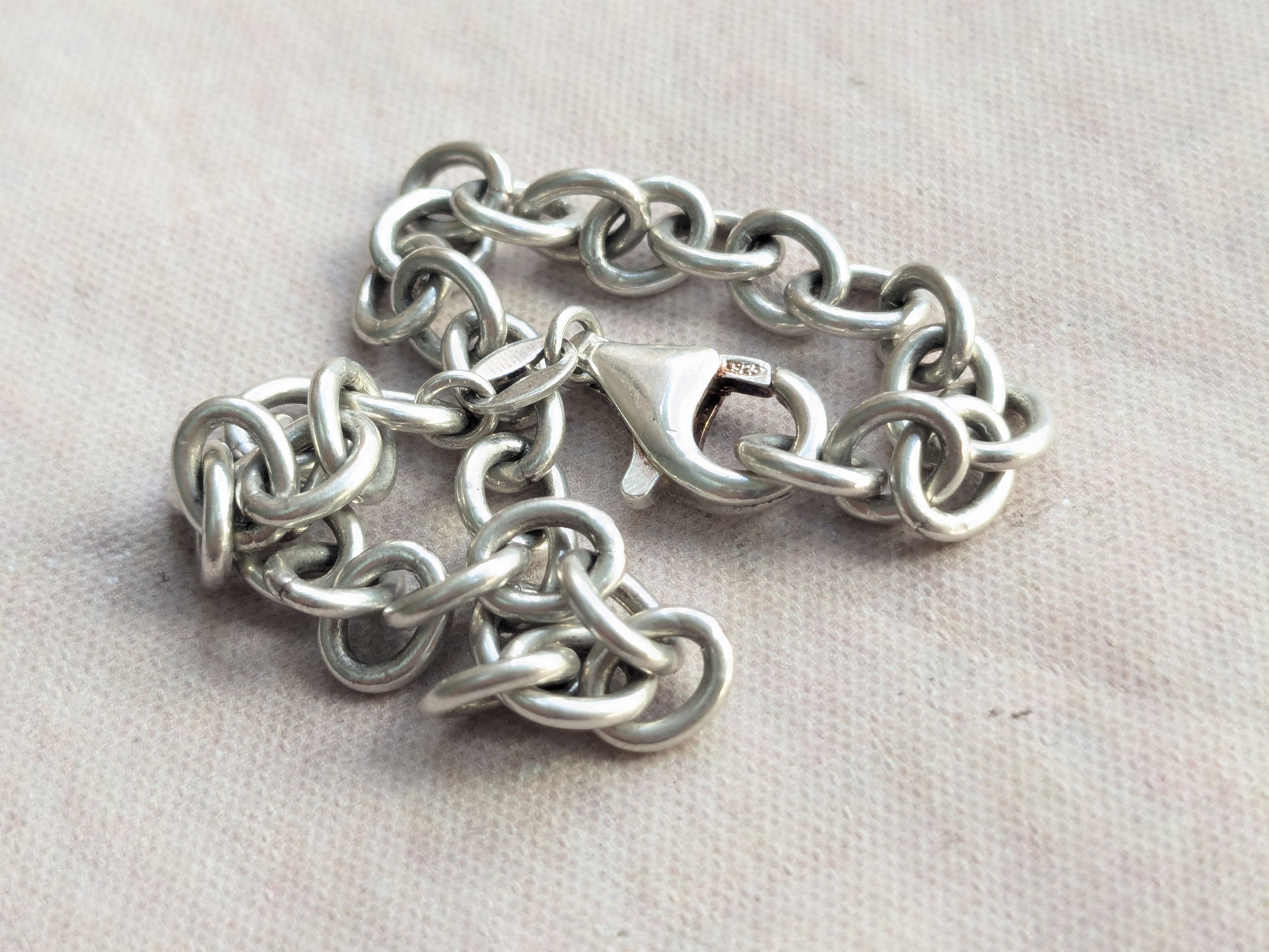 Jewelry Vintage Sterling Silver Bracelet Milor Oval Chain Link 8 Y2K Size ONE SIZE - 6 Thumbnail