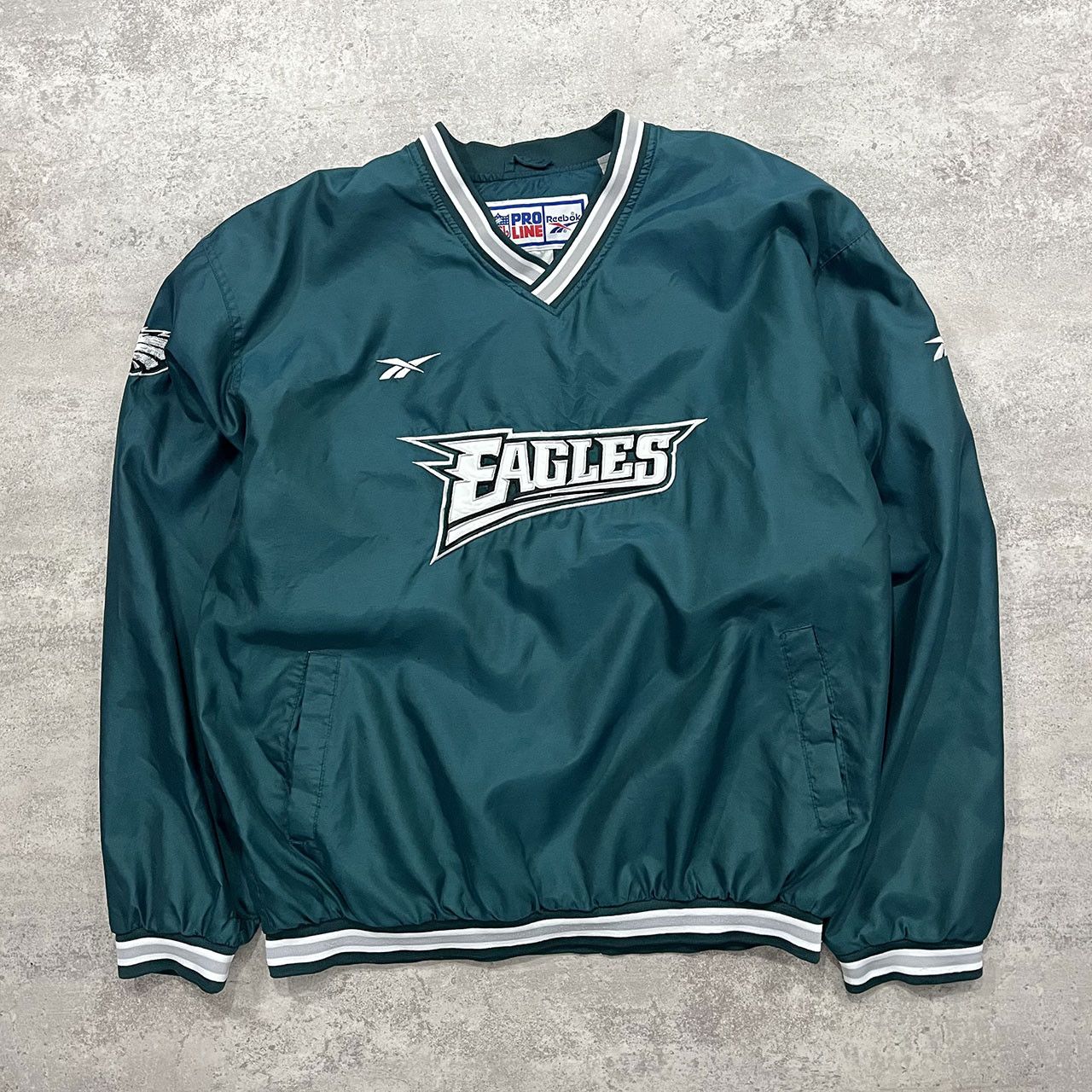 Image of VTG 90's Nfl Philadelphia Eagles Reebok Pullover Jacket in Green, Men's (Size XL)