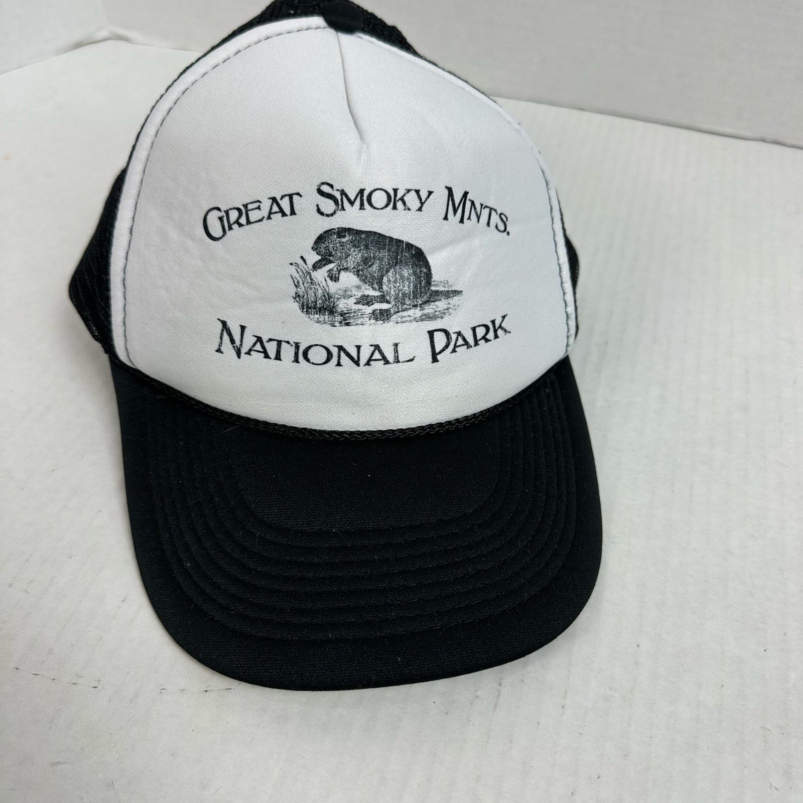 Otto Great Smoky Mts Black White Mesh Trucker Hat Cap Baseball Size ONE SIZE - 2 Thumbnail