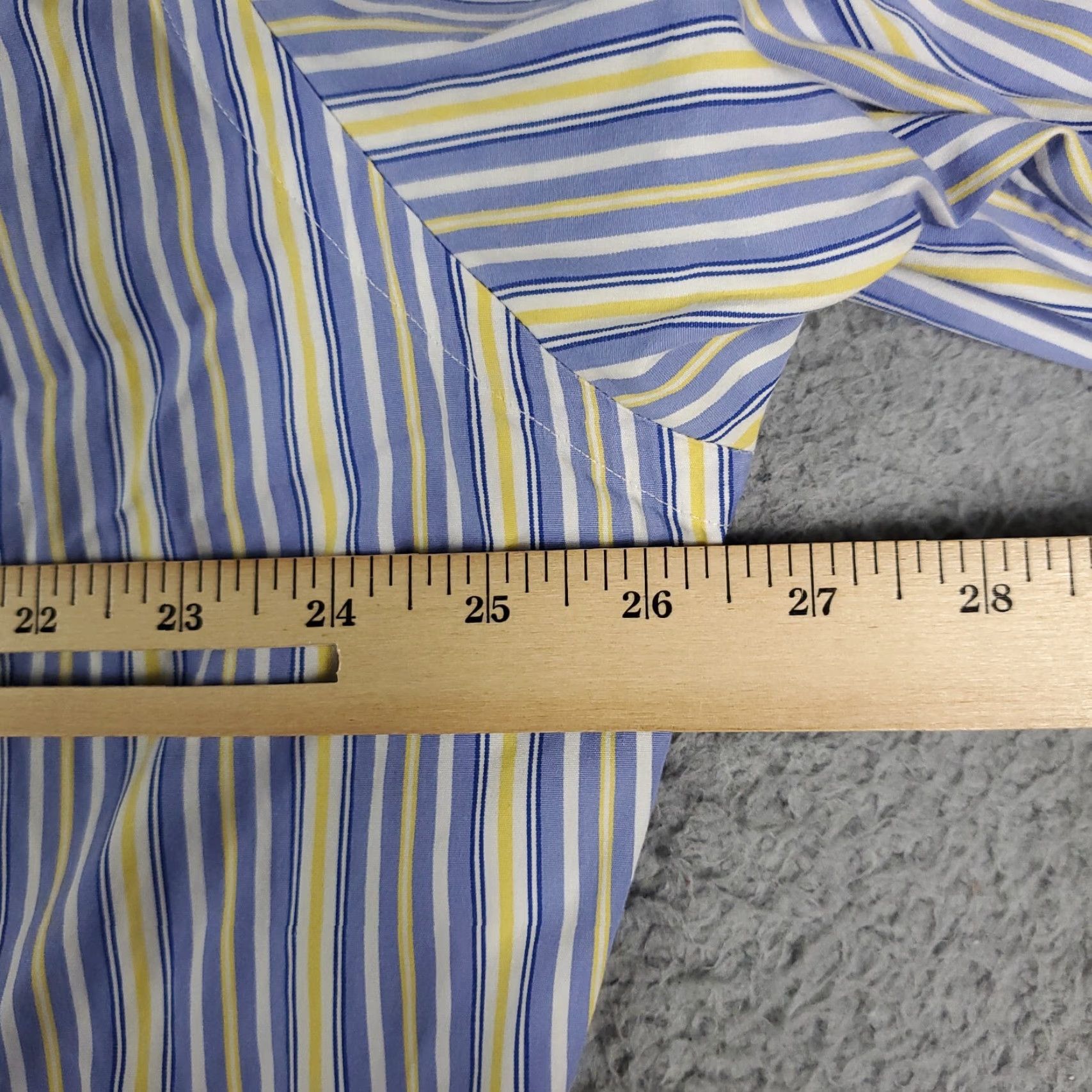 Ralph Lauren Ralph Lauren Shirt Mens 17 Blue Striped Classic Fit Dress Button-Up Long Sleeve Cotton Dress Shirt 17in Neck Blue Mens Regular 90s Classic Size 46R - 6 Thumbnail