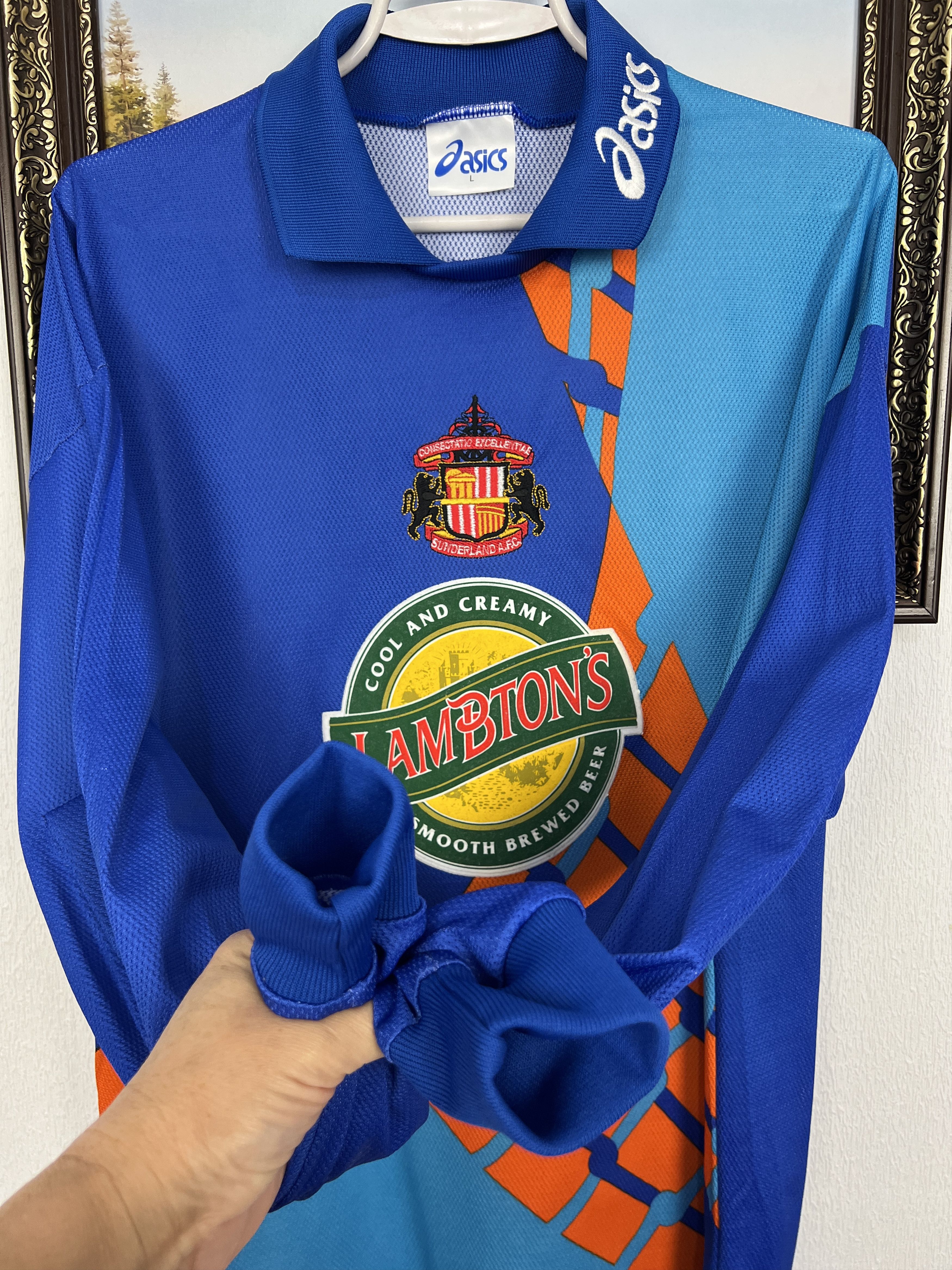 Asics Sunderland Goalkeeper football shirt 1998 Soccer ASICS Size US L / EU 52-54 / 3 - 7 Thumbnail
