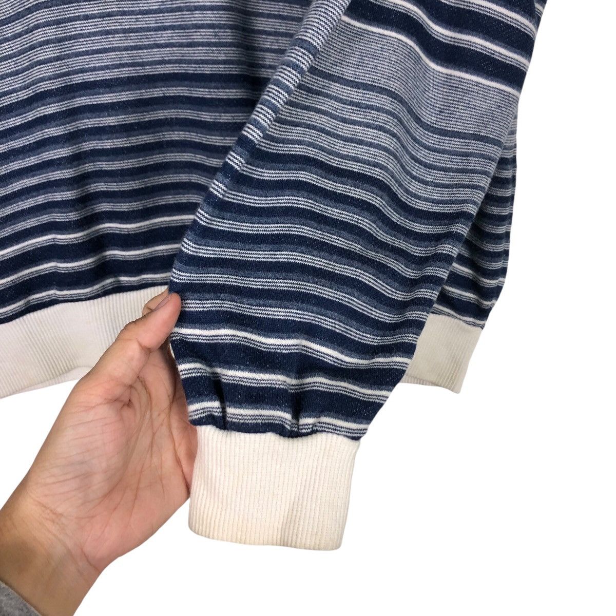 Japanese Brand × Vintage Japanese Brand Sweatshirt Stripe Rare 90s Collection Small Size US M / EU 48-50 / 2 - 9 Thumbnail
