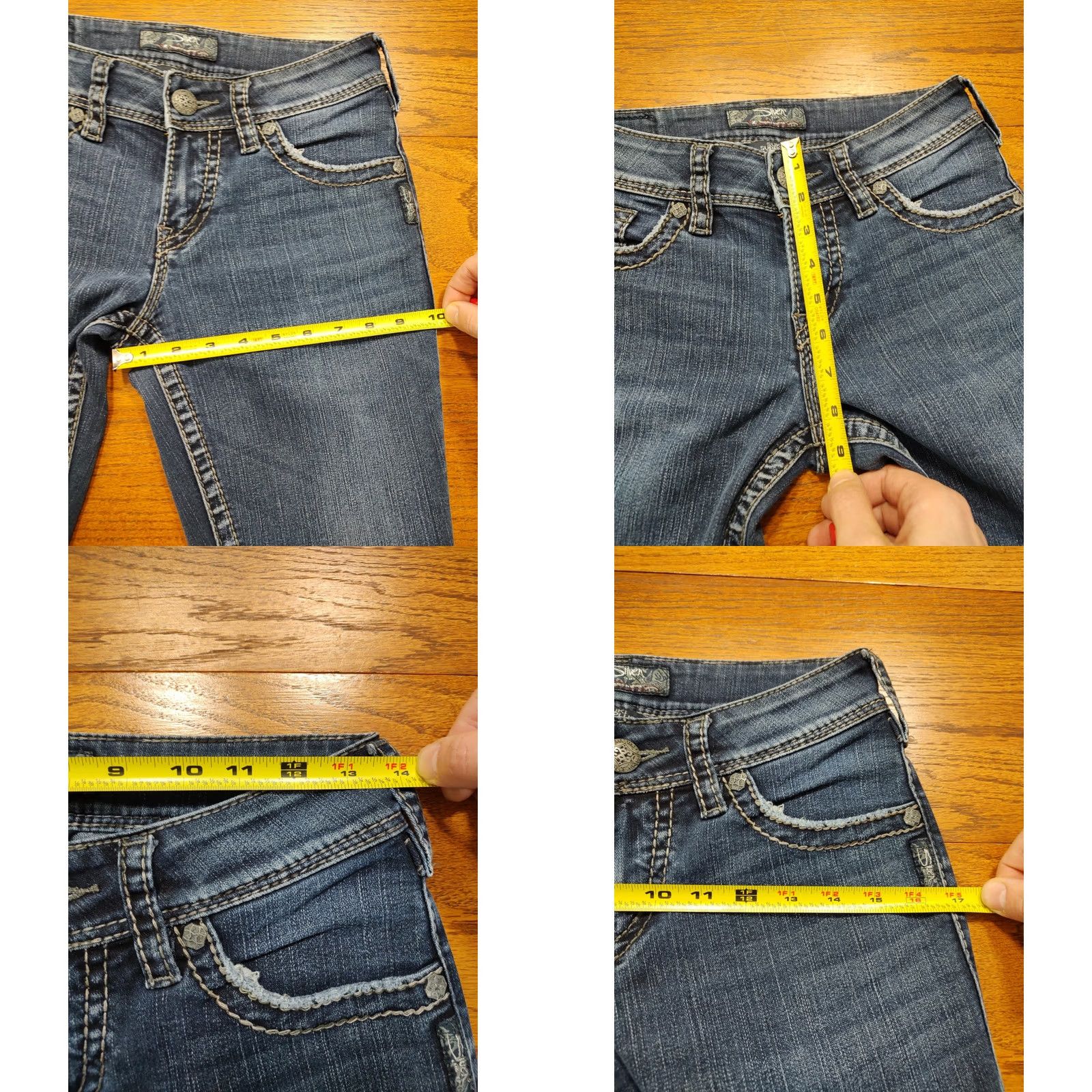 Vintage Silver Jeans Womens Bootcut Denim Jeans Blue Button Flap Tag 26 x 31 Inseam Size 26" / US 2 / IT 38 - 8 Thumbnail